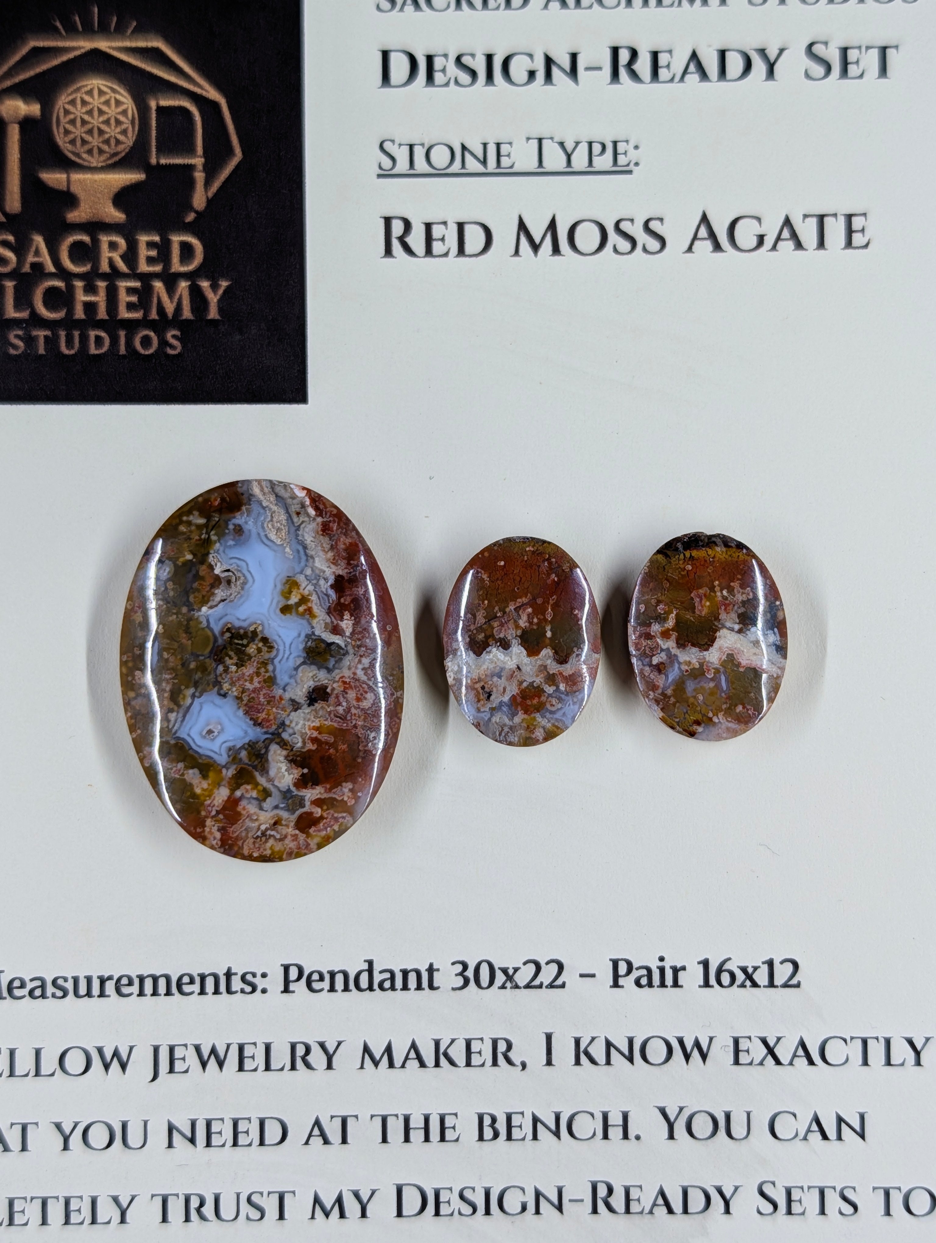 Oval Shape - Red Moss Agate - Design-Ready Sets
