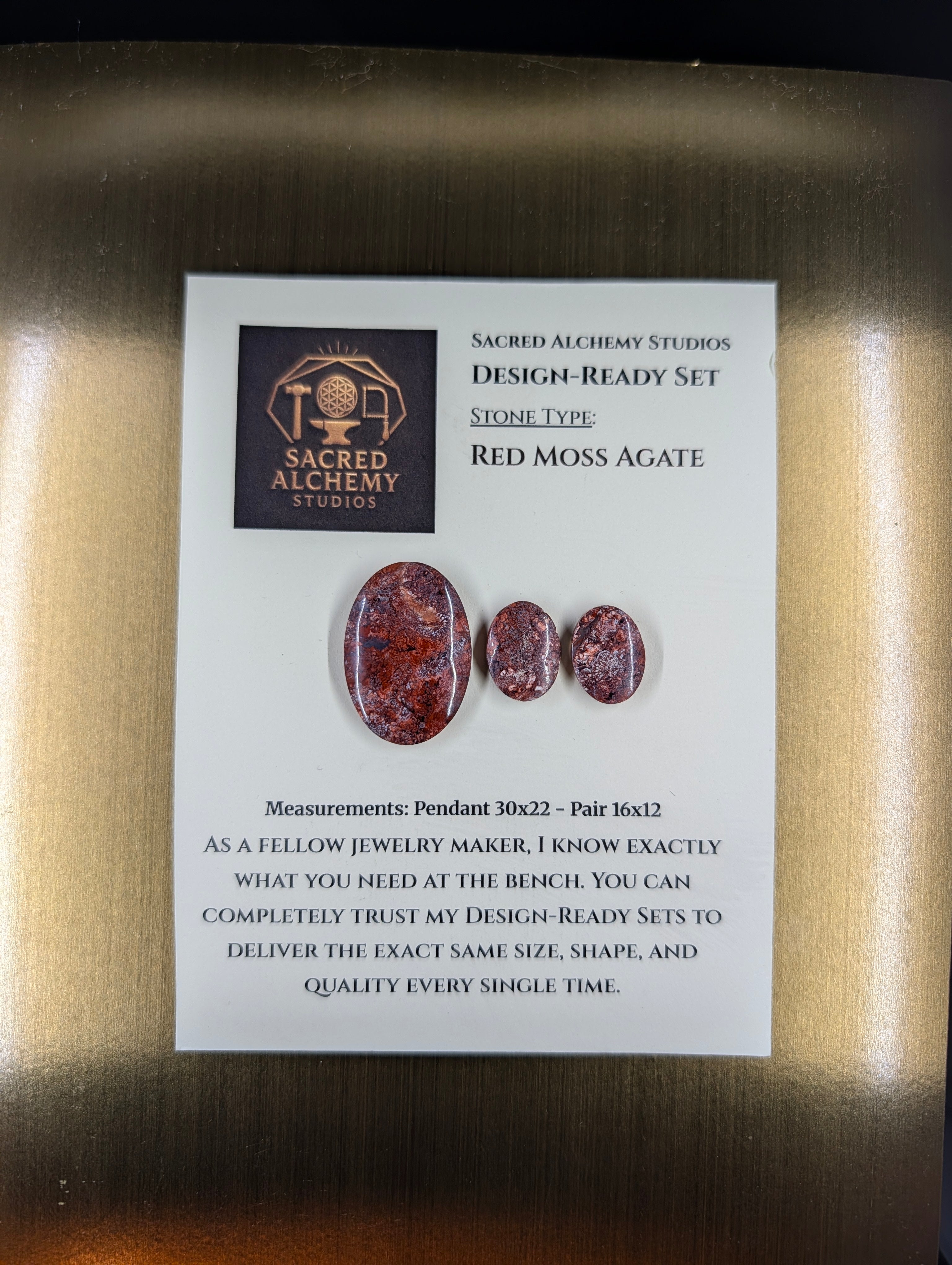 Oval Shape - Red Moss Agate - Design-Ready Sets