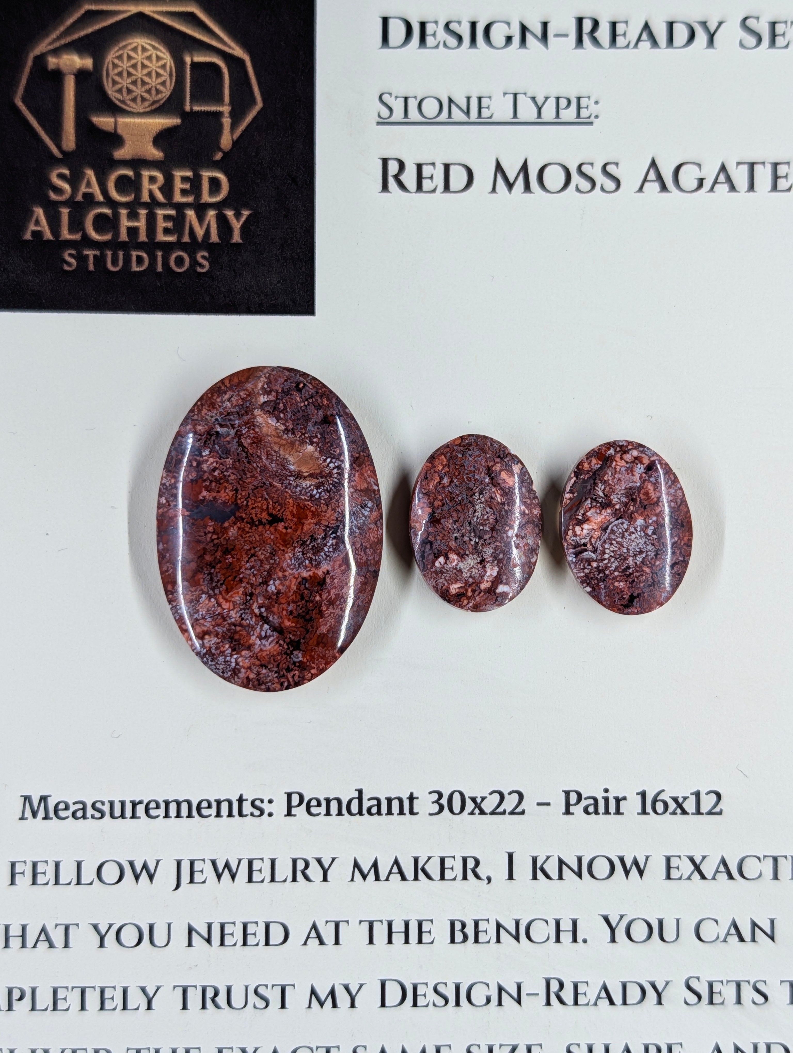 Oval Shape - Red Moss Agate - Design-Ready Sets