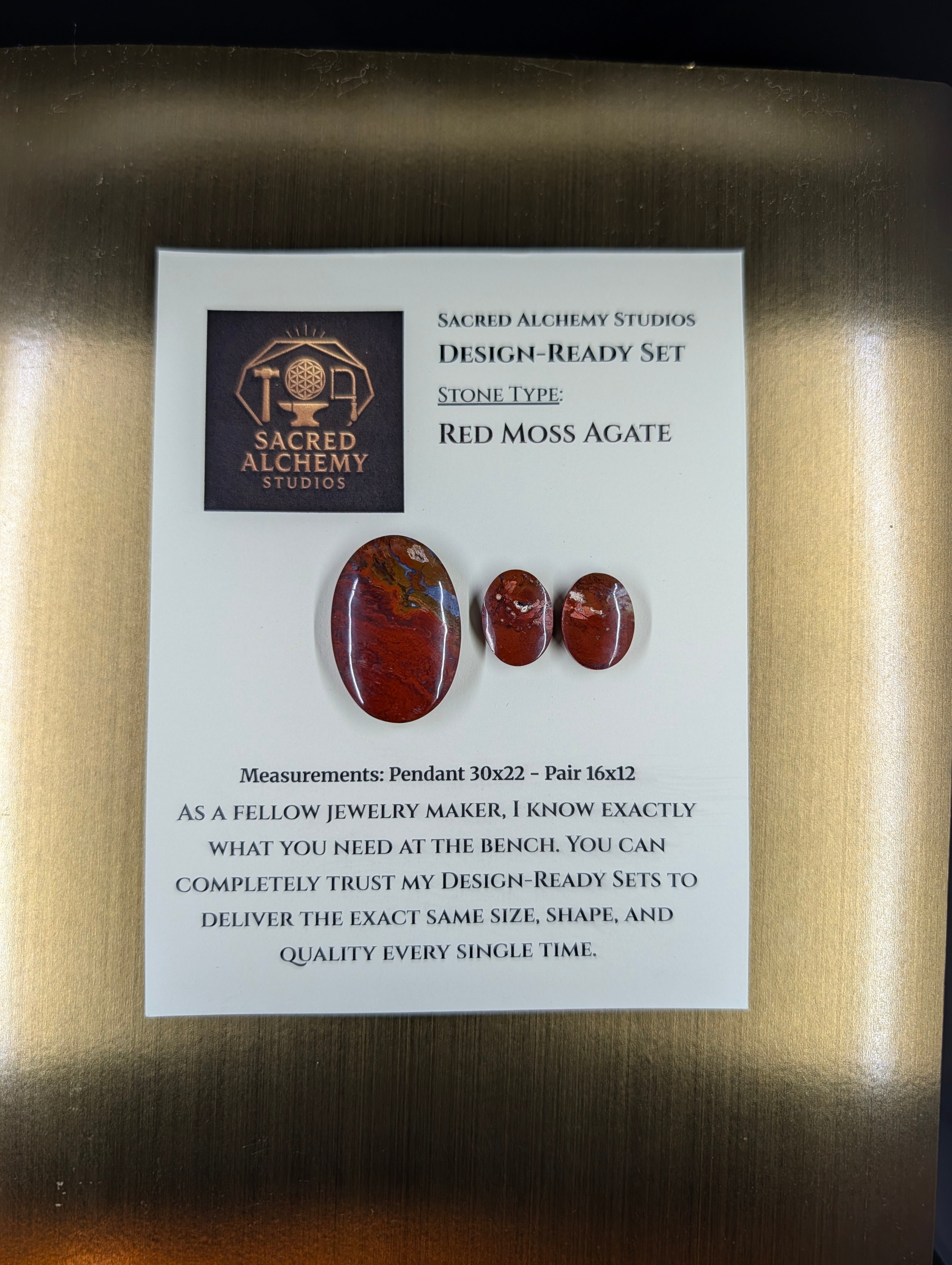 Oval Shape - Red Moss Agate - Design-Ready Sets