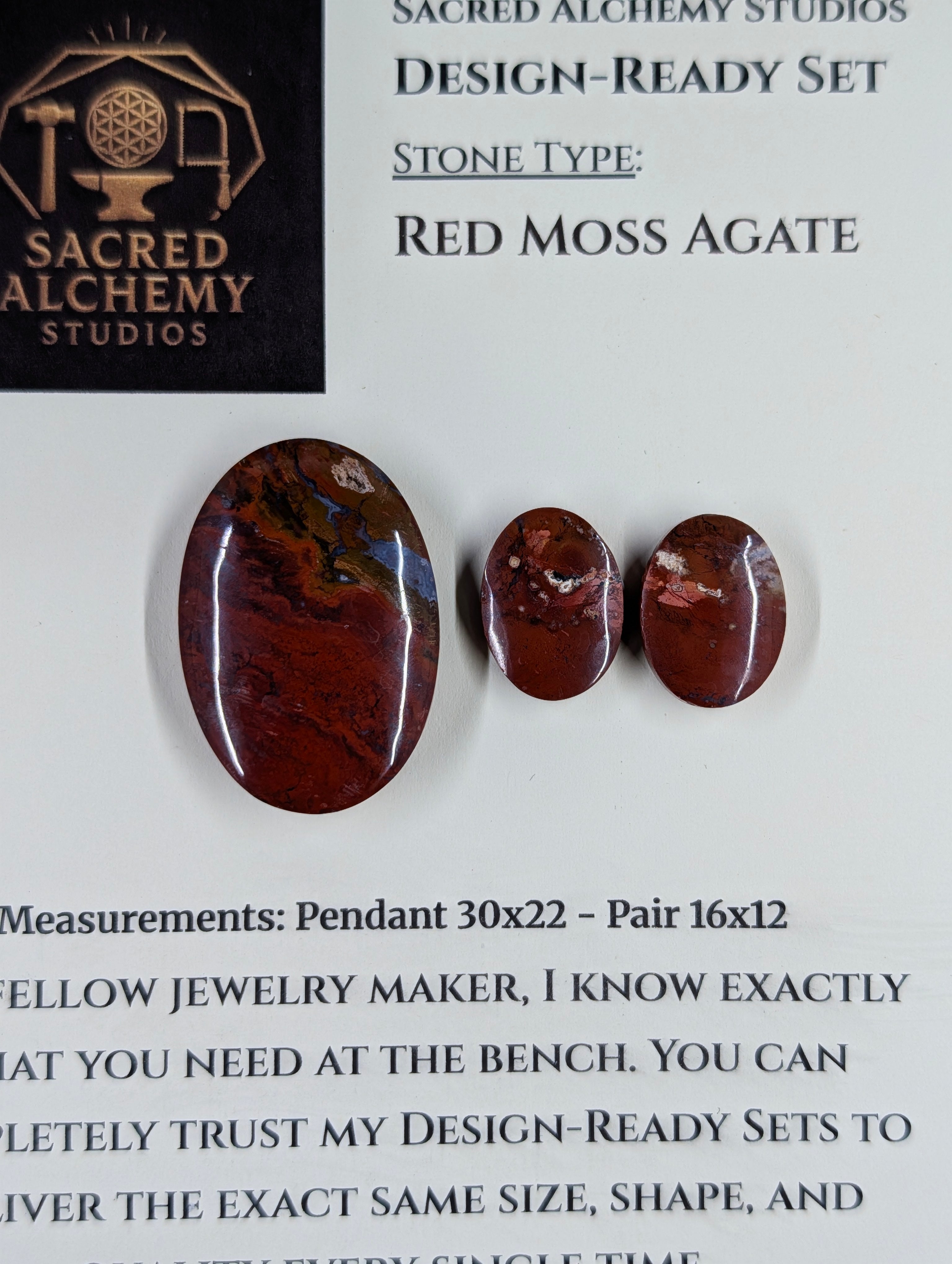 Oval Shape - Red Moss Agate - Design-Ready Sets