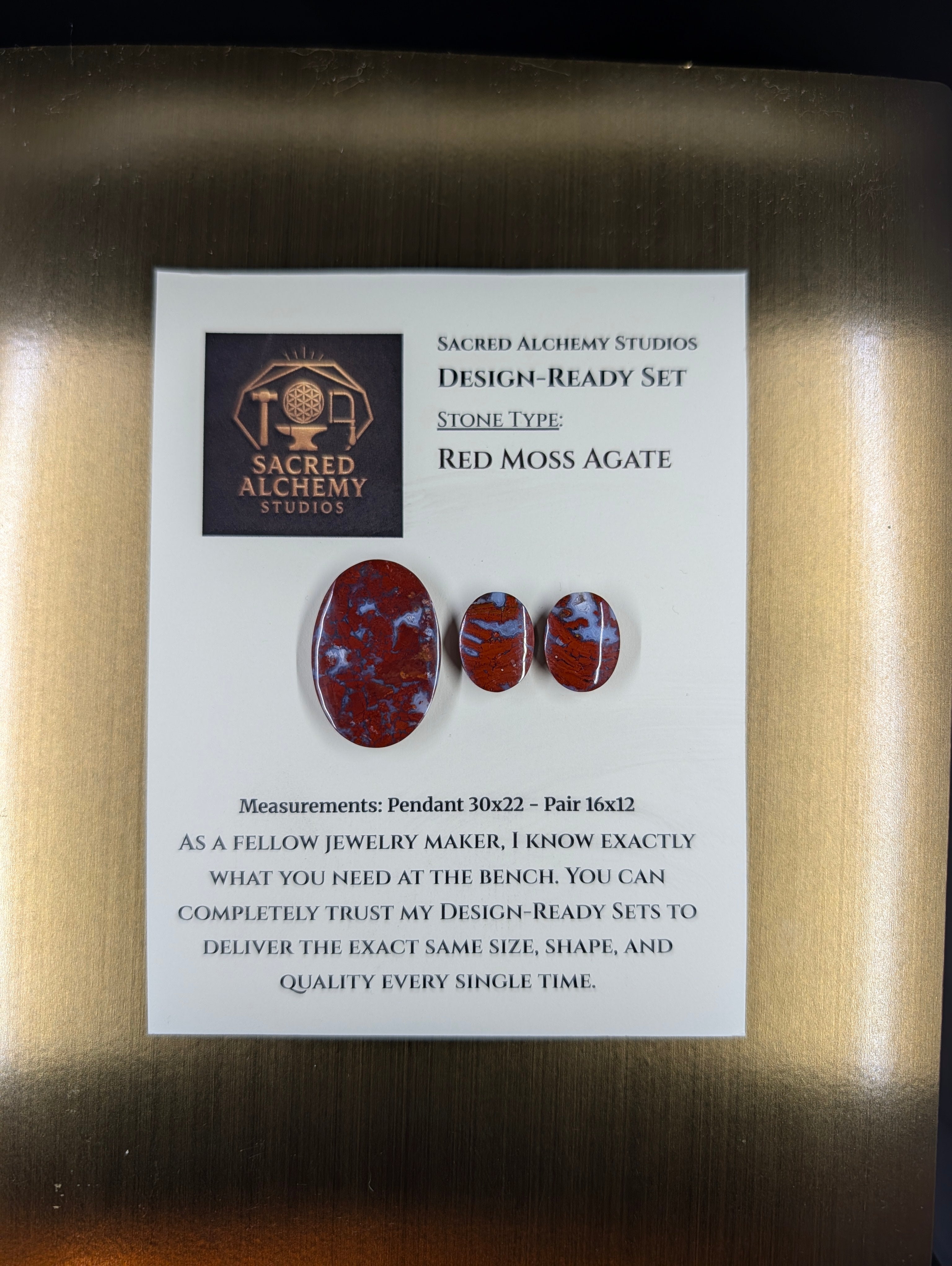 Oval Shape - Red Moss Agate - Design-Ready Sets