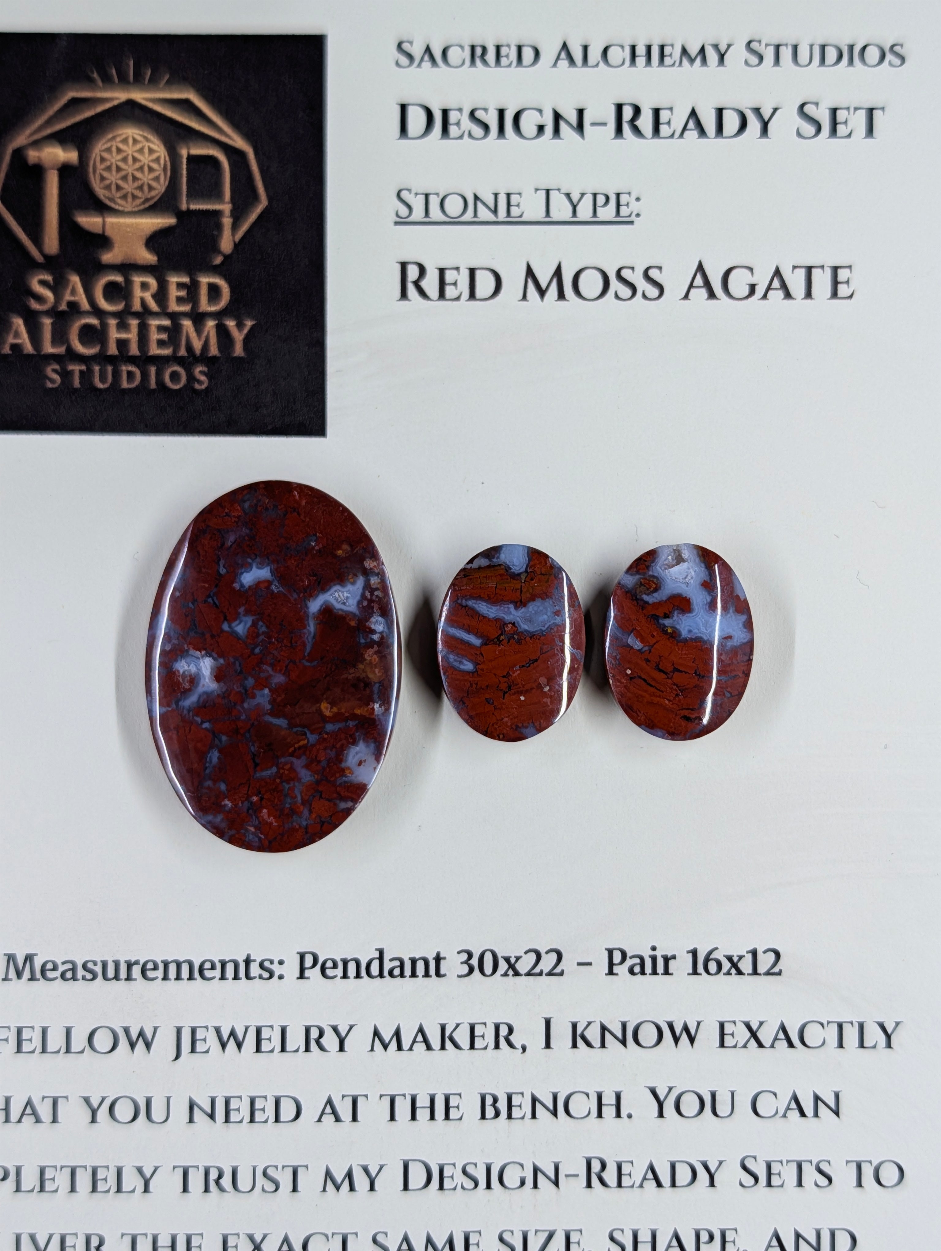 Oval Shape - Red Moss Agate - Design-Ready Sets