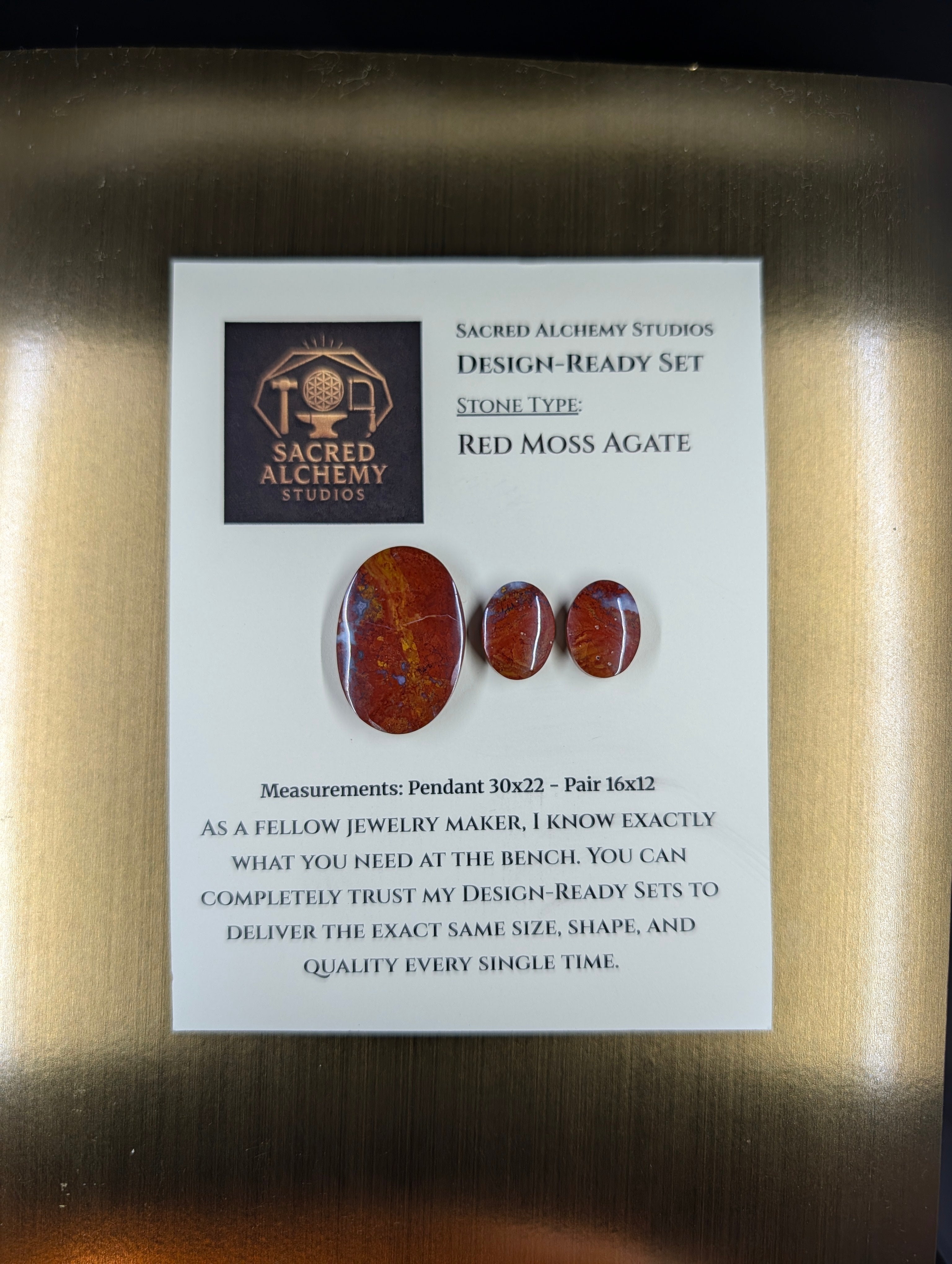 Oval Shape - Red Moss Agate - Design-Ready Sets