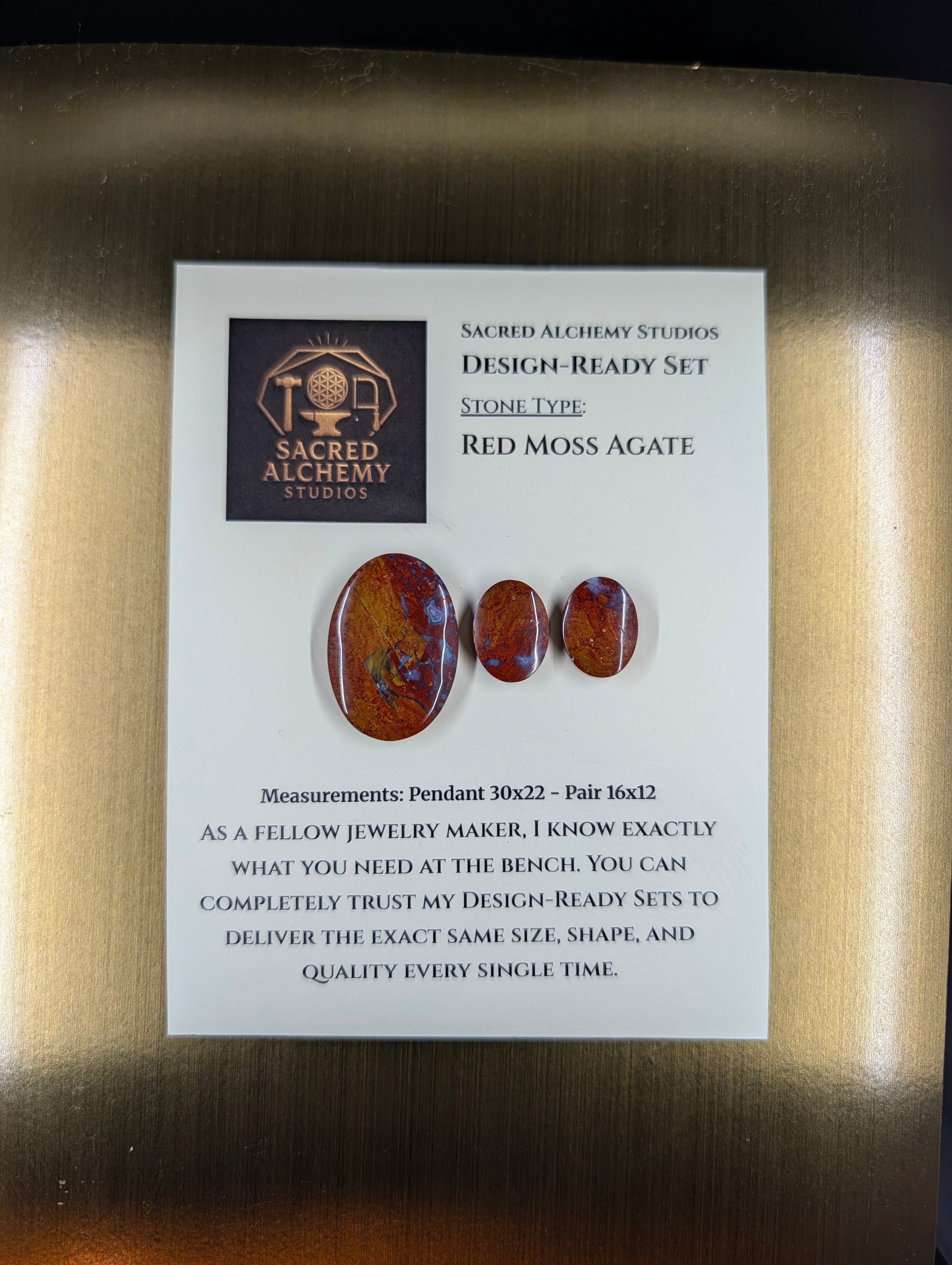 Oval Shape - Red Moss Agate - Design-Ready Sets