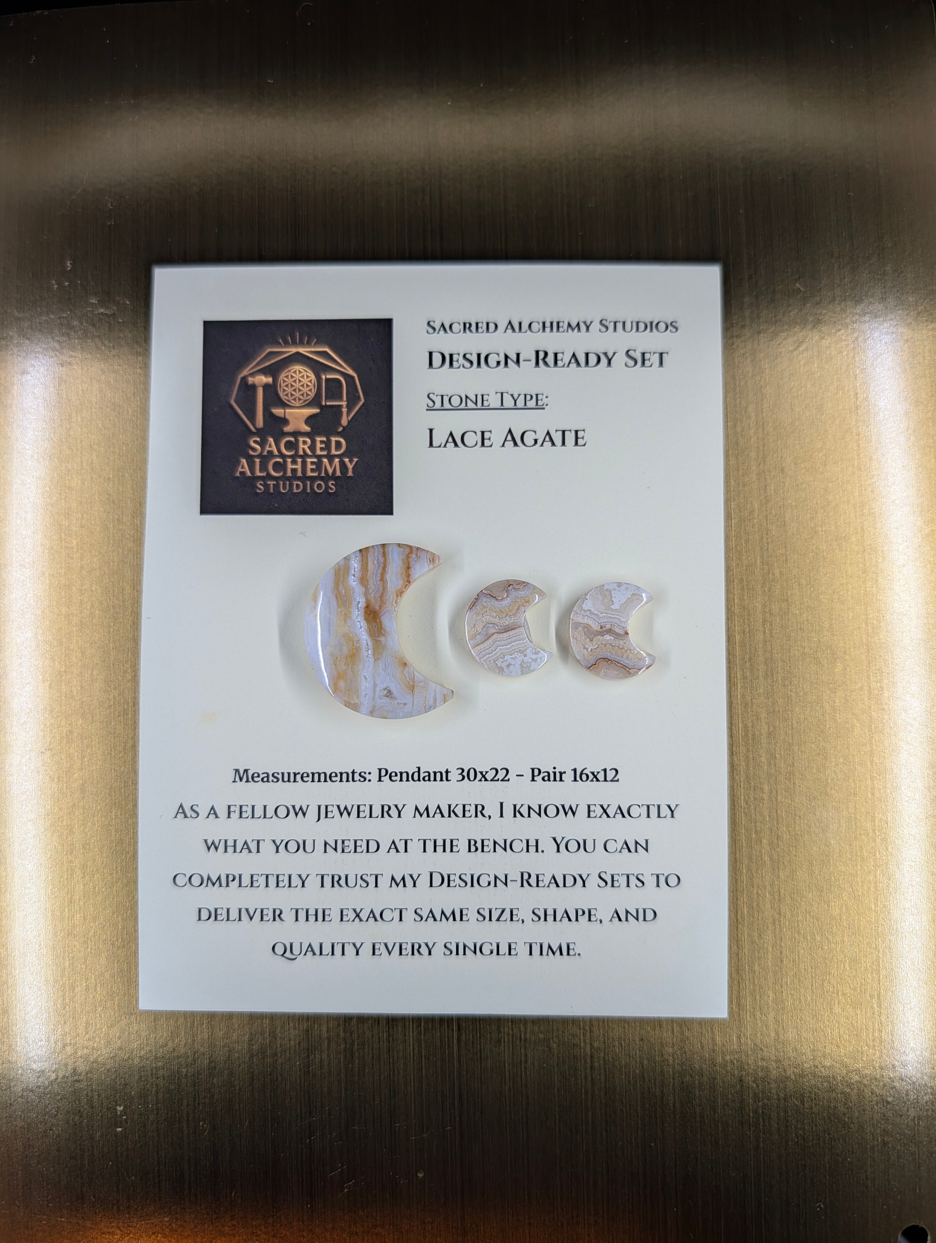 Crescent Moon - Lace Agate - Design-Ready Set