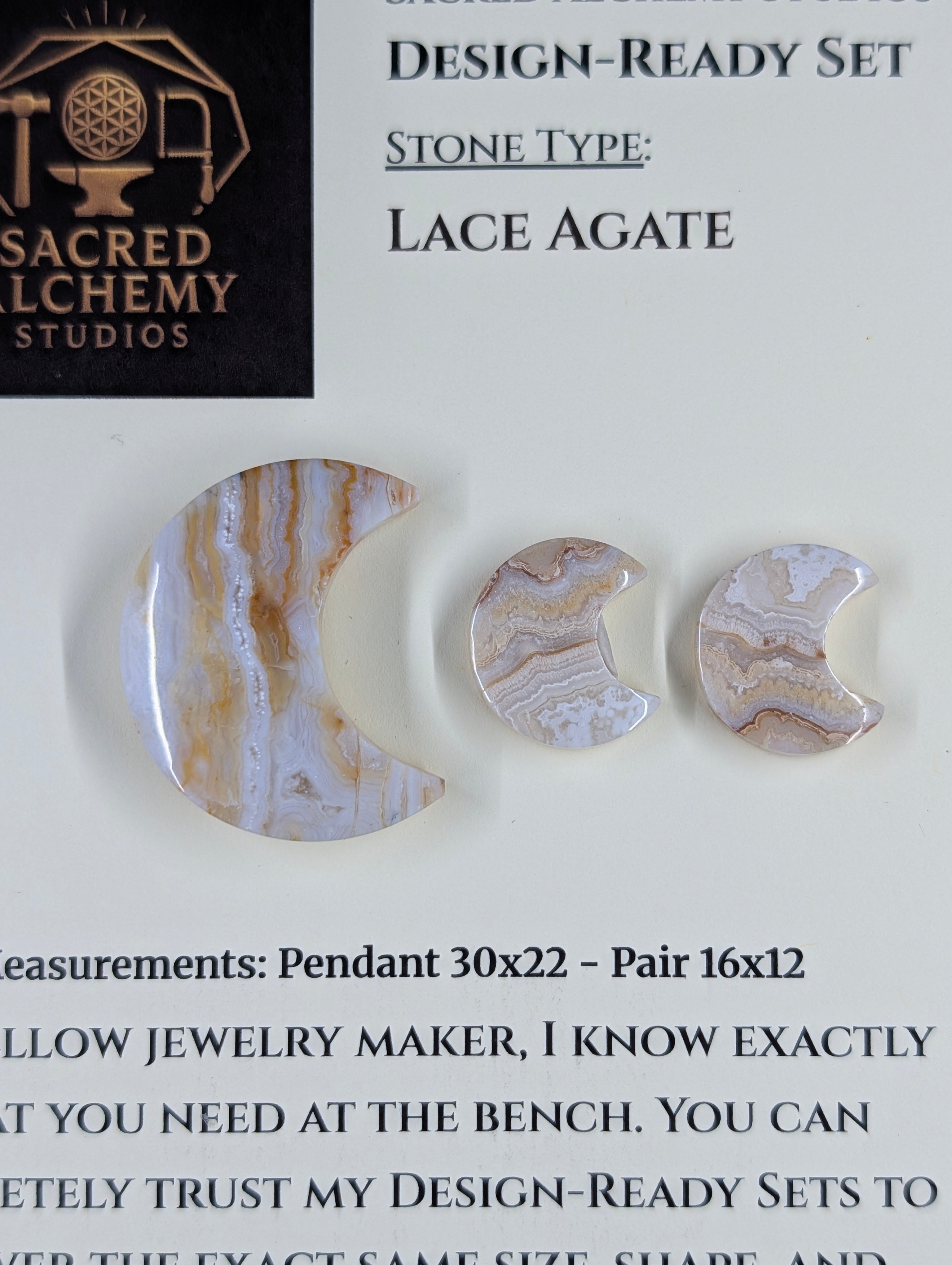 Crescent Moon - Lace Agate - Design-Ready Set