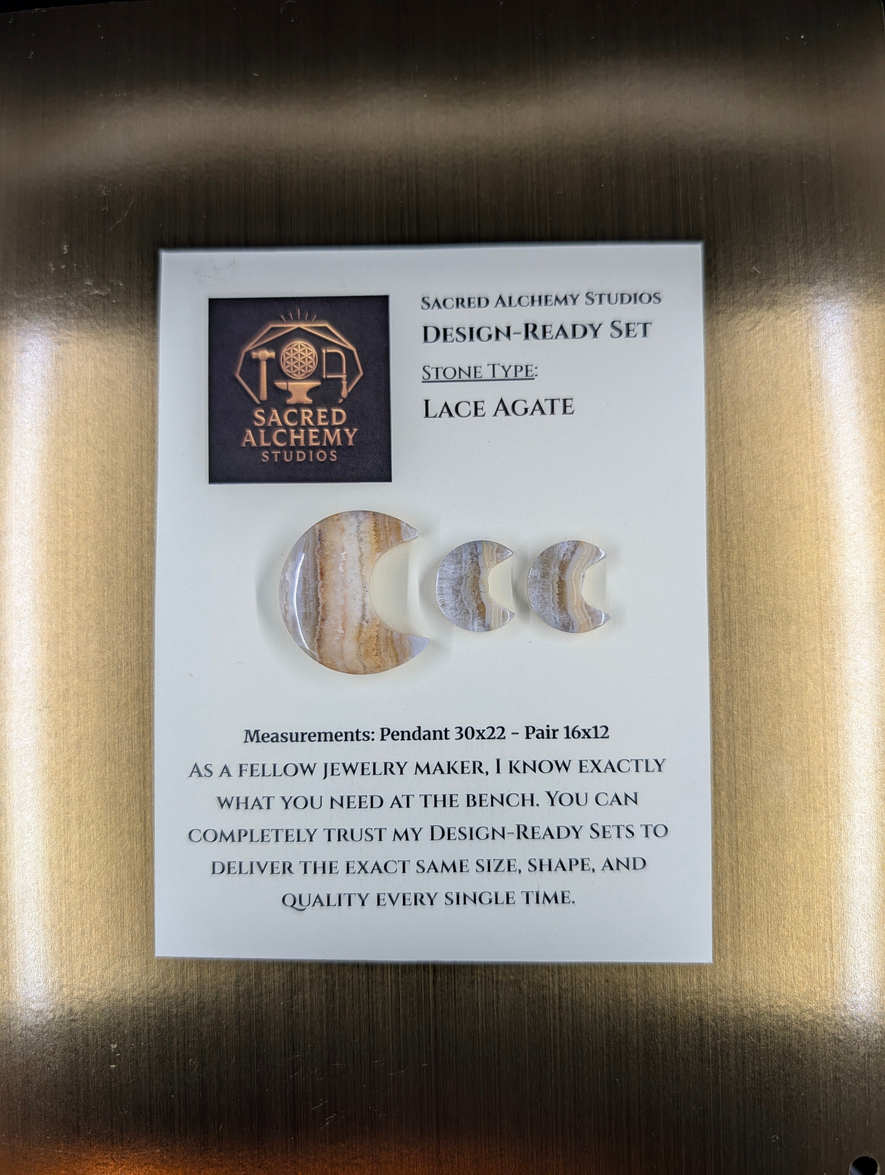 Crescent Moon - Lace Agate - Design-Ready Set