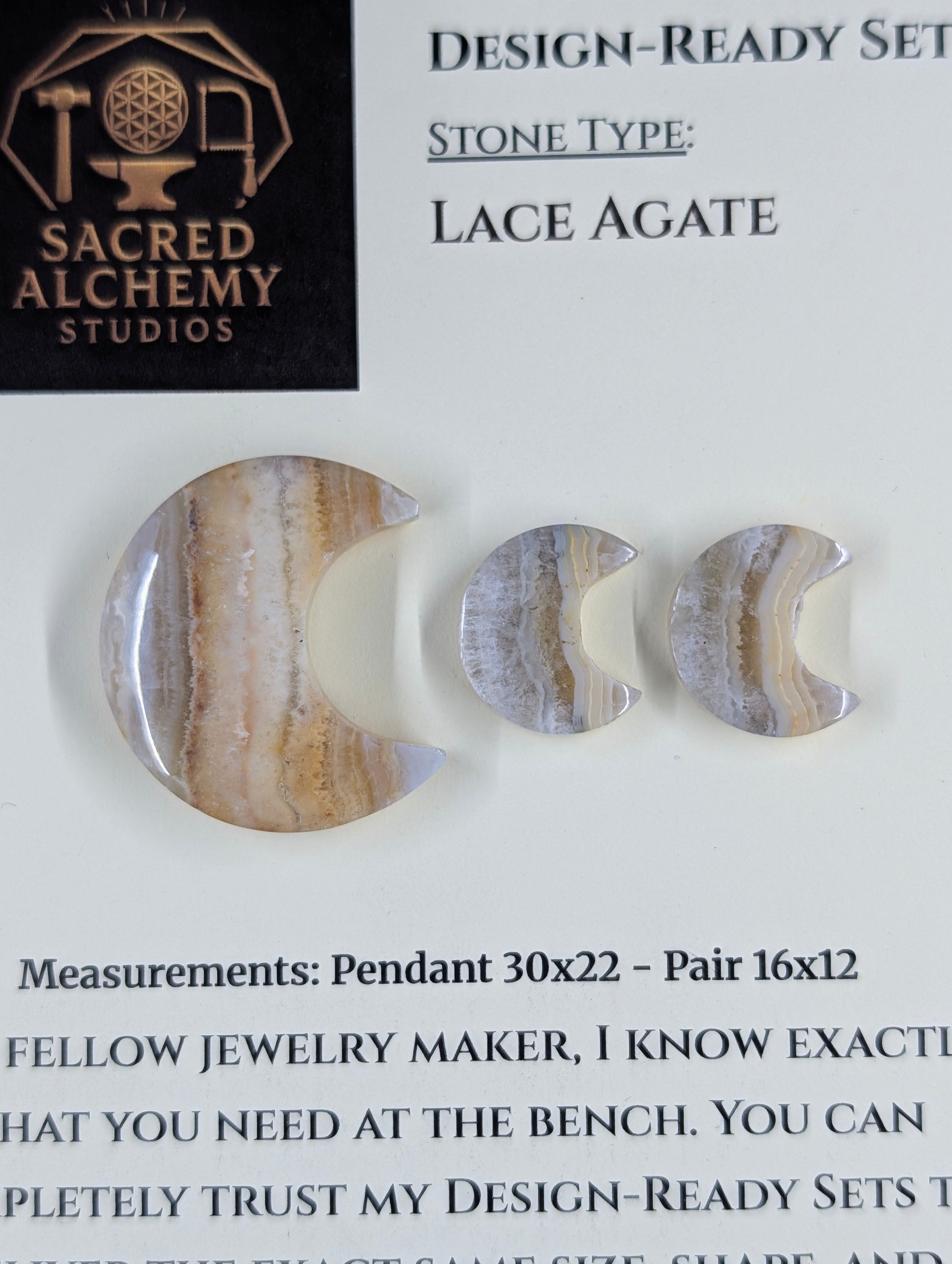 Crescent Moon - Lace Agate - Design-Ready Set