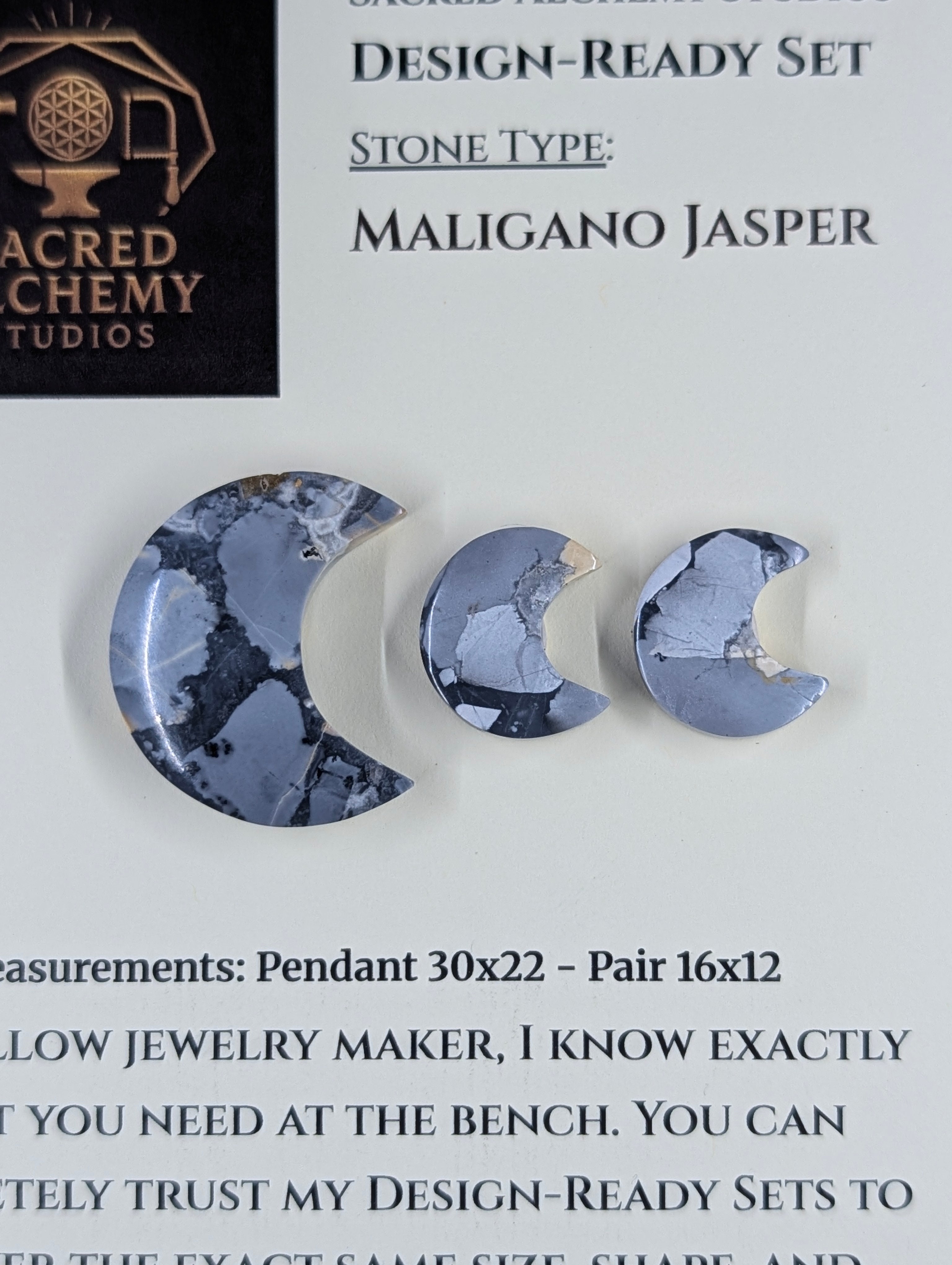 Crescent Moon - Maligano Jasper - Design-Ready Set