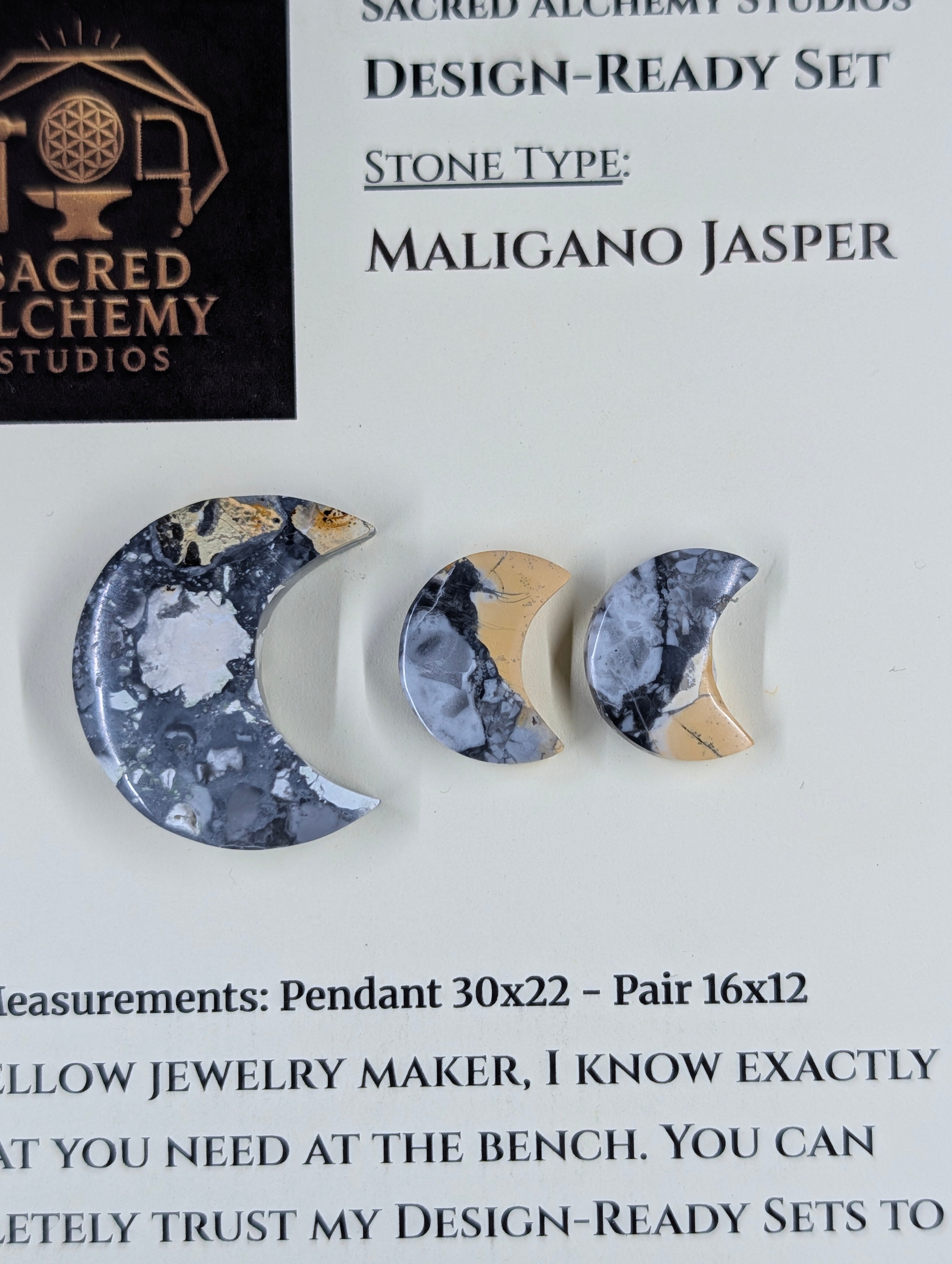 Crescent Moon - Maligano Jasper - Design-Ready Set