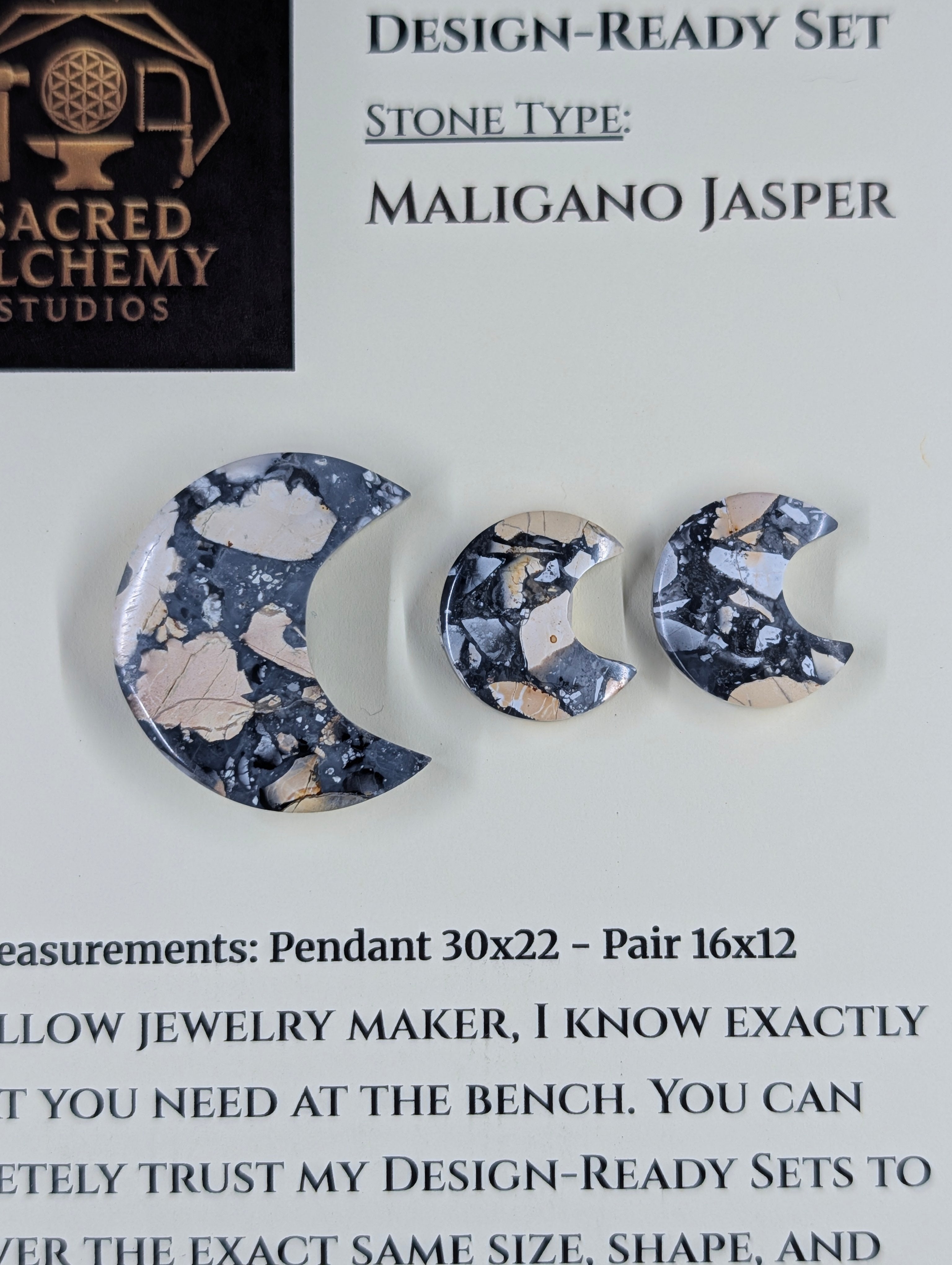 Crescent Moon - Maligano Jasper - Design-Ready Set