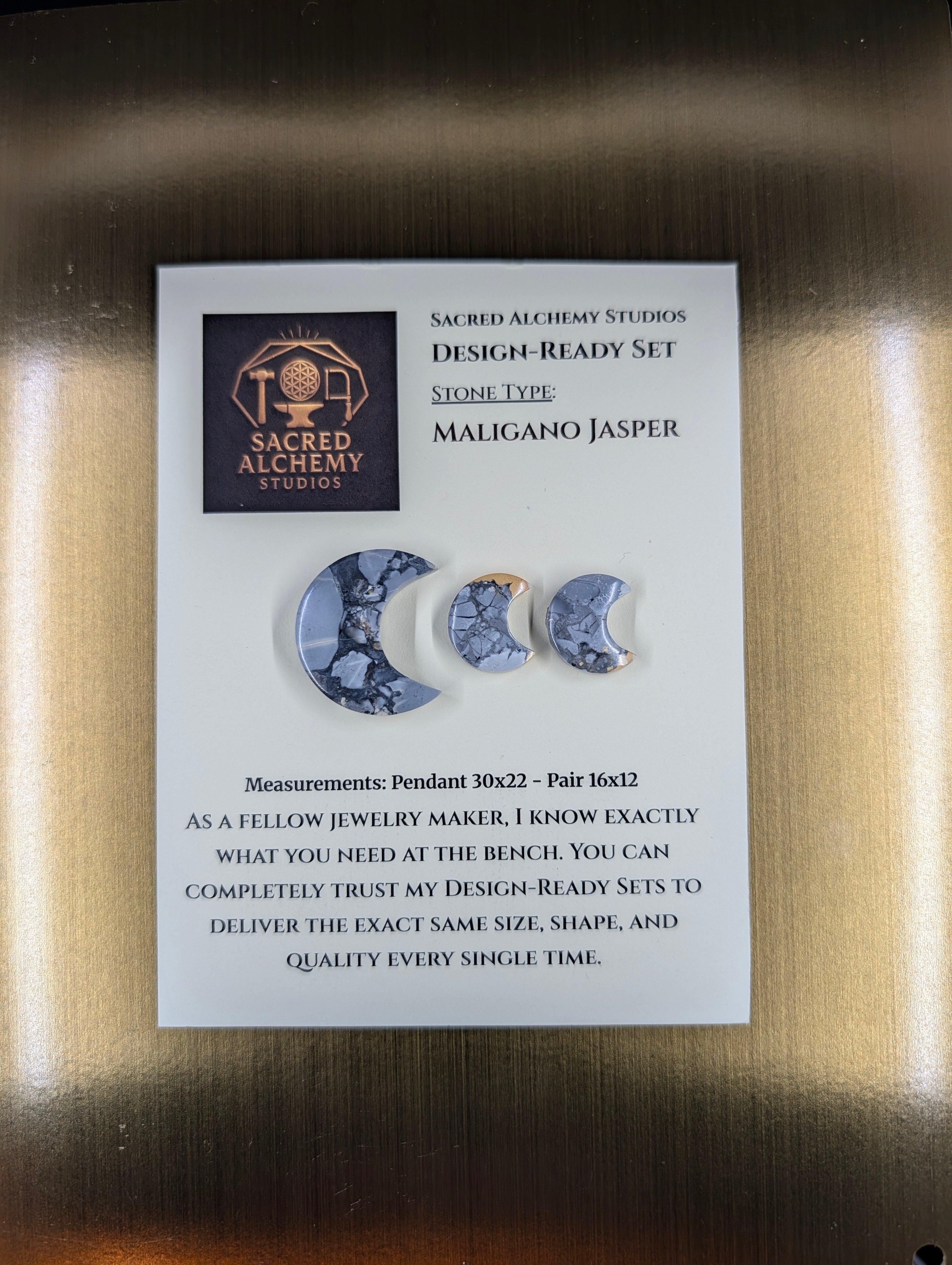 Crescent Moon - Maligano Jasper - Design-Ready Set