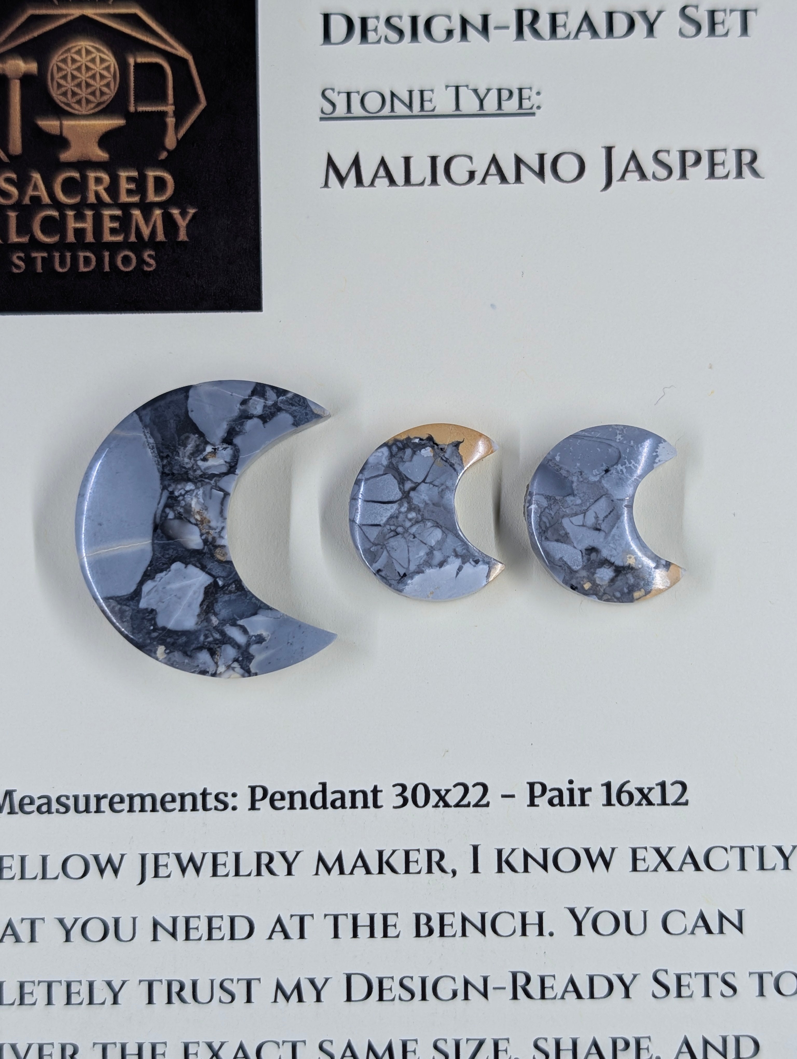 Crescent Moon - Maligano Jasper - Design-Ready Set