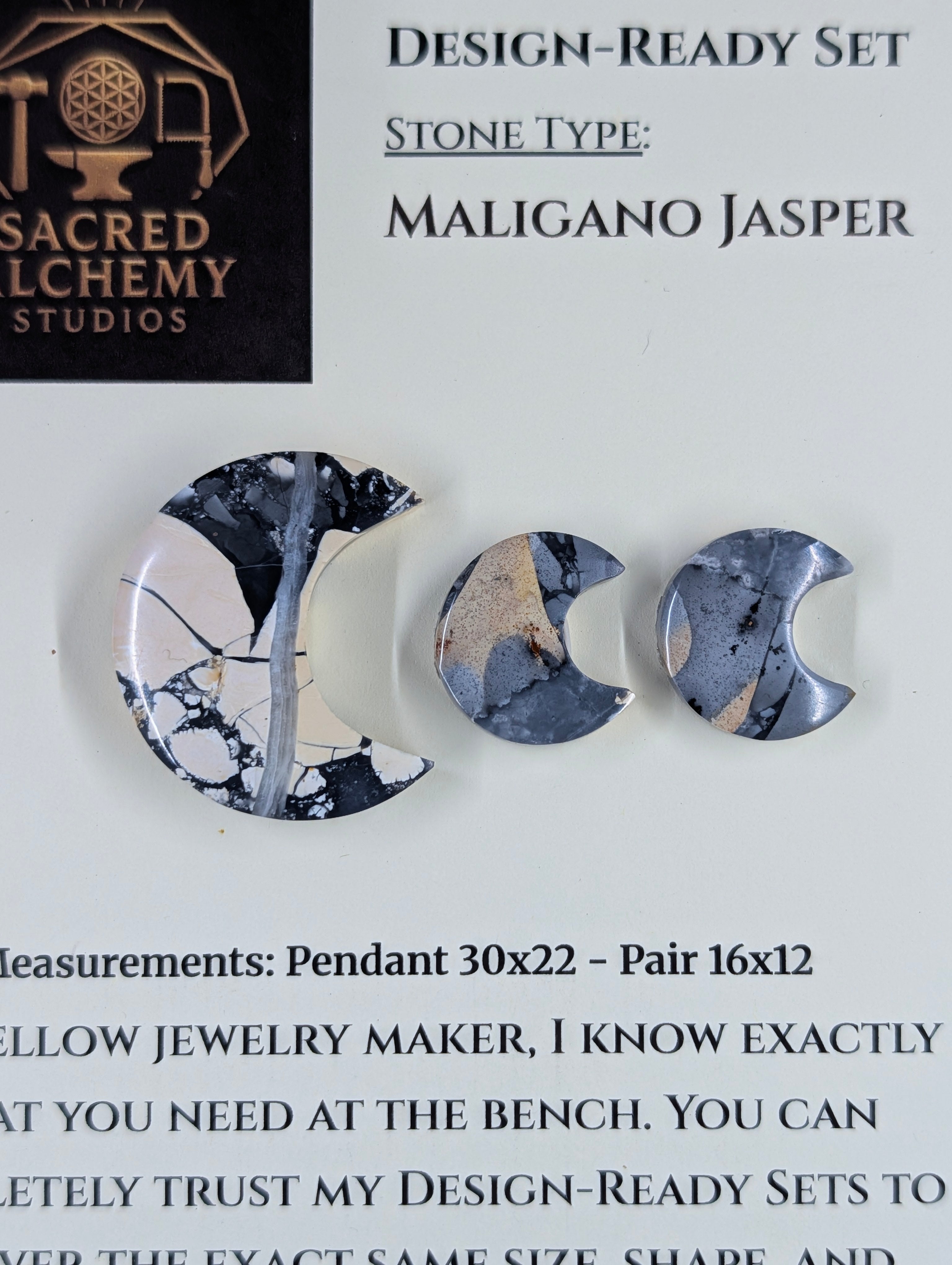 Crescent Moon - Maligano Jasper - Design-Ready Set