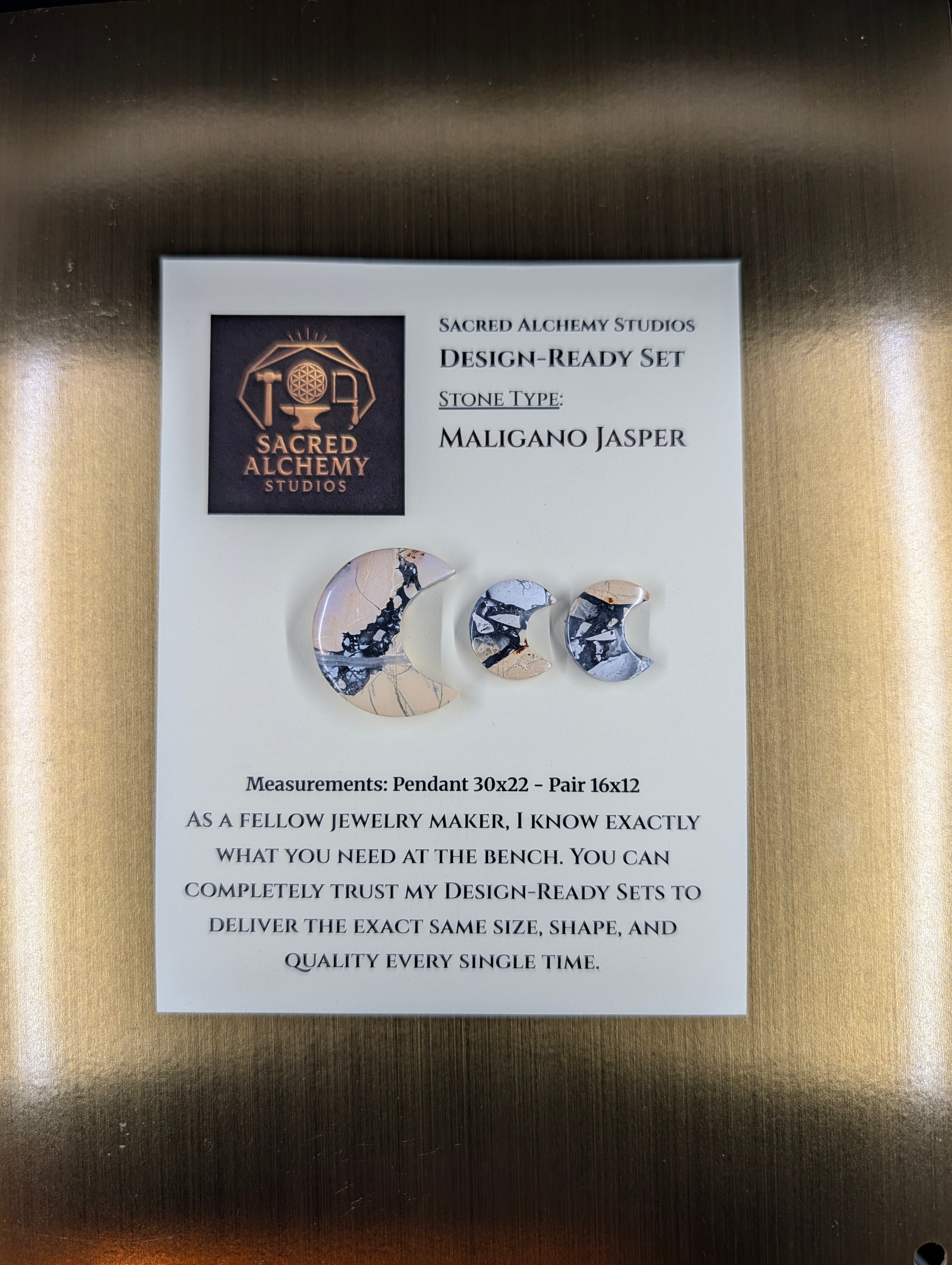 Crescent Moon - Maligano Jasper - Design-Ready Set