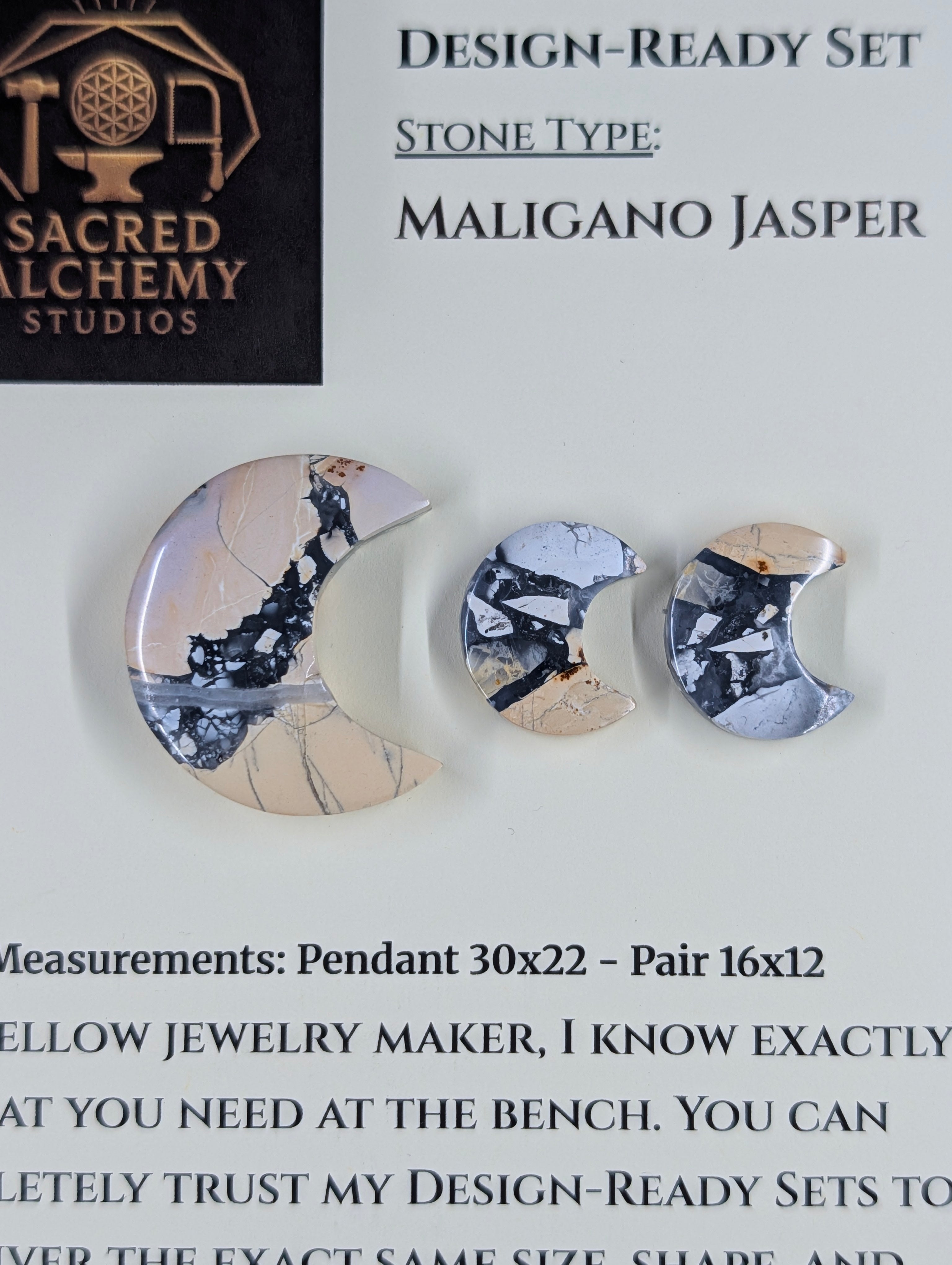 Crescent Moon - Maligano Jasper - Design-Ready Set