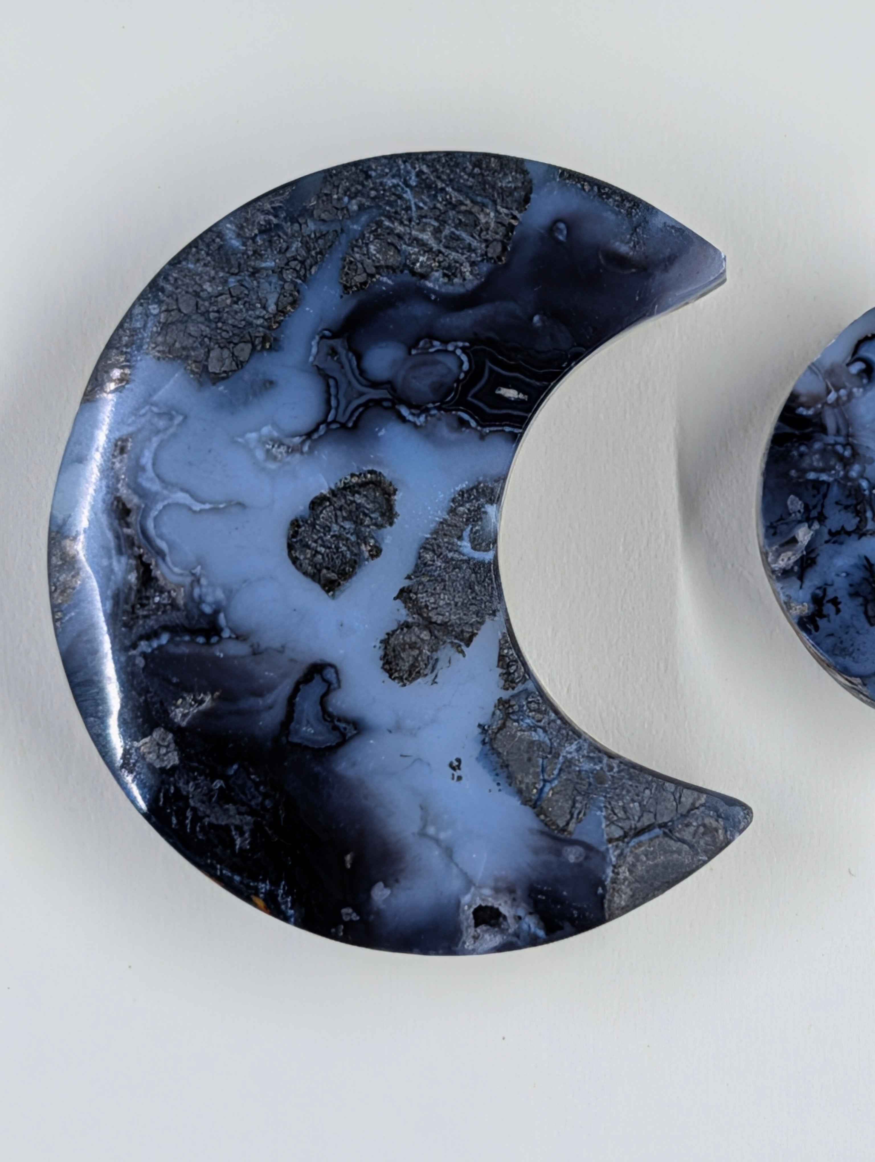 Crescent Moon - Marcasite in Agate - Sacred Alchemy Select - Design-Ready Set
