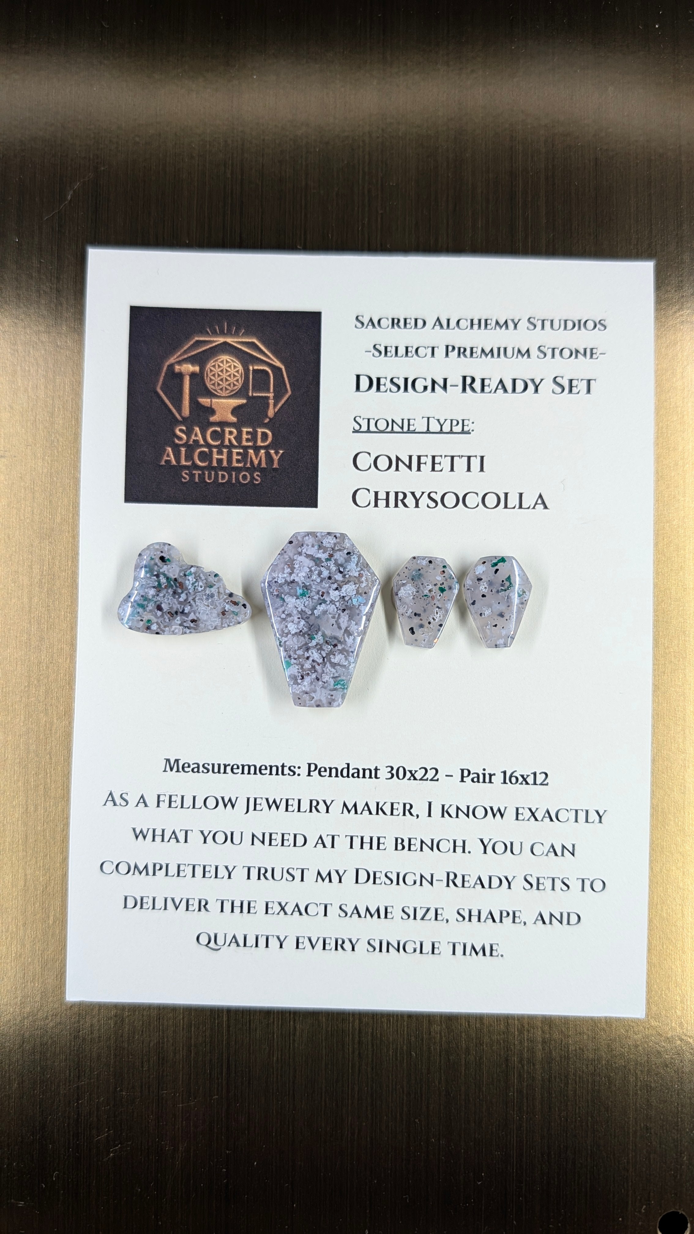 Coffin Shape - Confetti Chrysocolla - Sacred Alchemy Select - Design-Ready Set