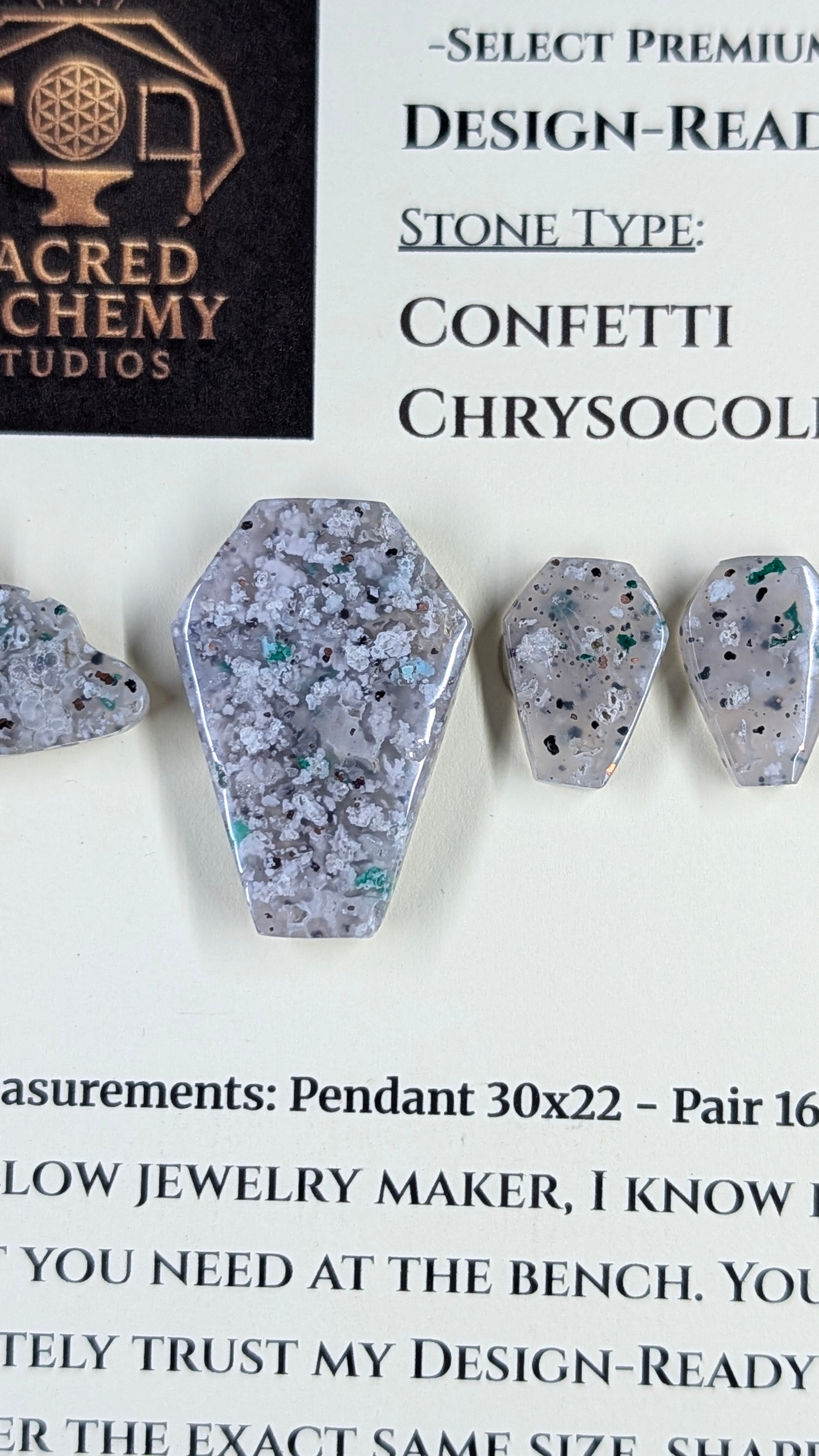 Coffin Shape - Confetti Chrysocolla - Sacred Alchemy Select - Design-Ready Set