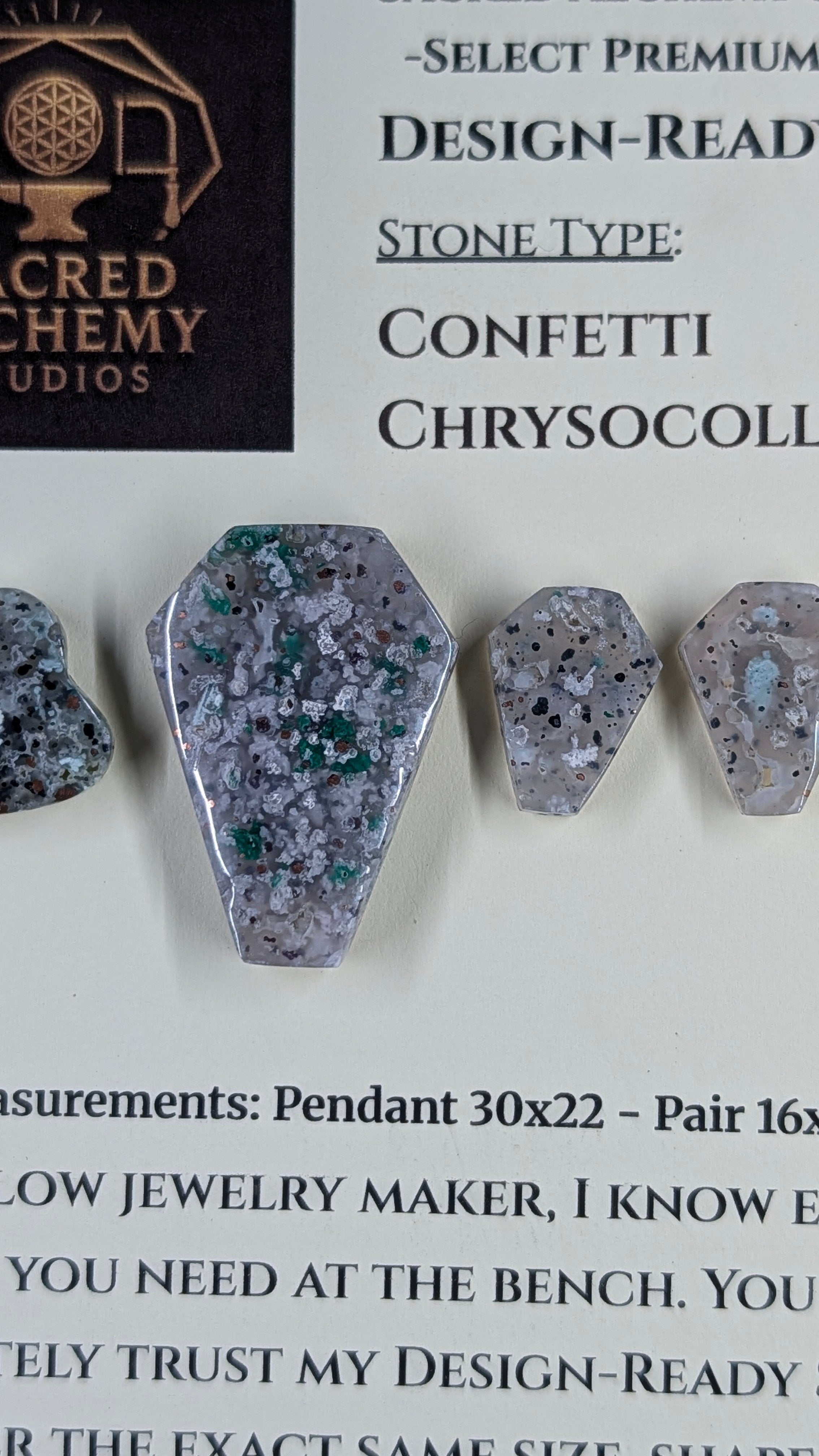 Coffin Shape - Confetti Chrysocolla - Sacred Alchemy Select - Design-Ready Set