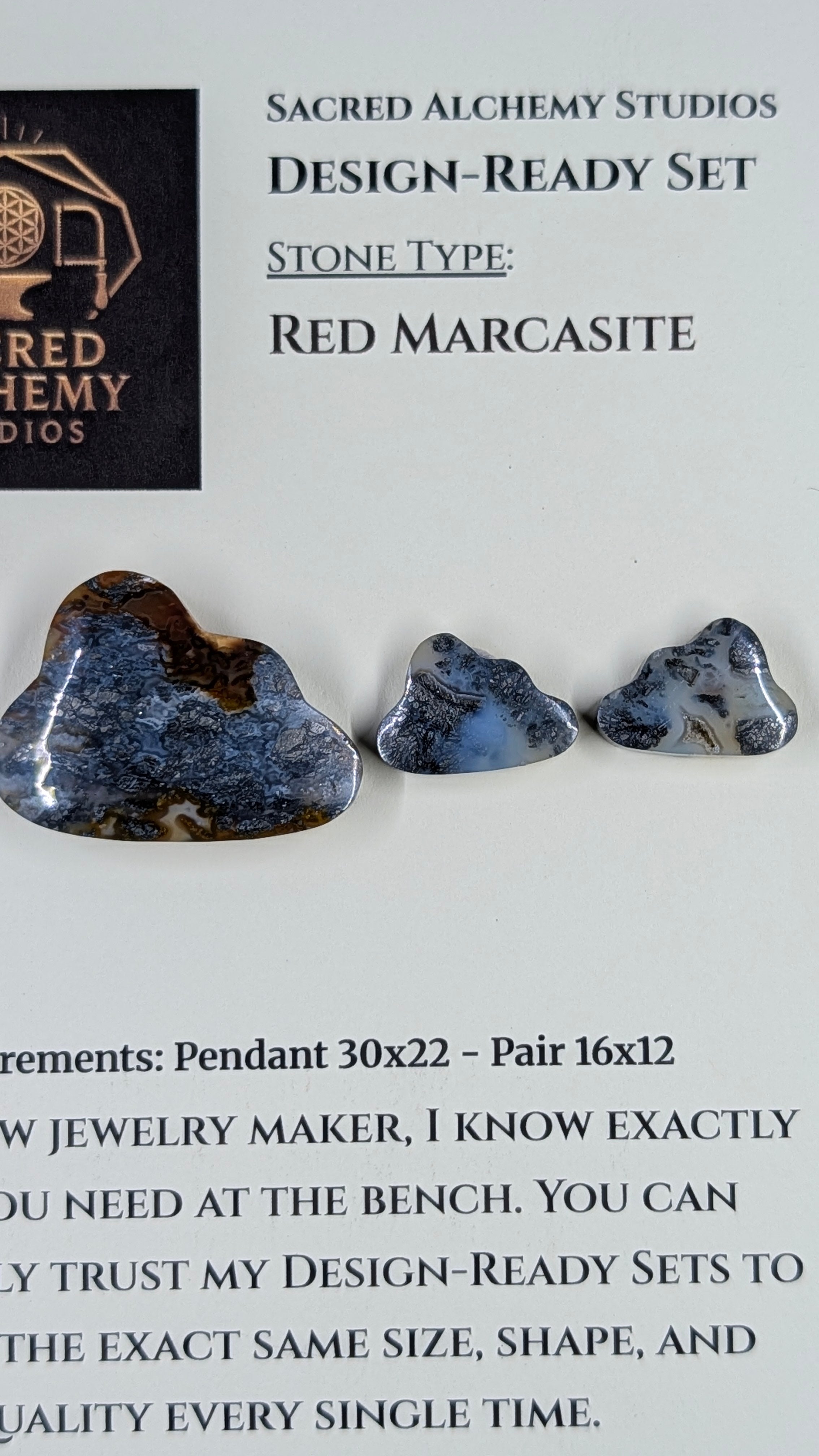 Cloud Shape - Red Marcasite - Design-Ready Set