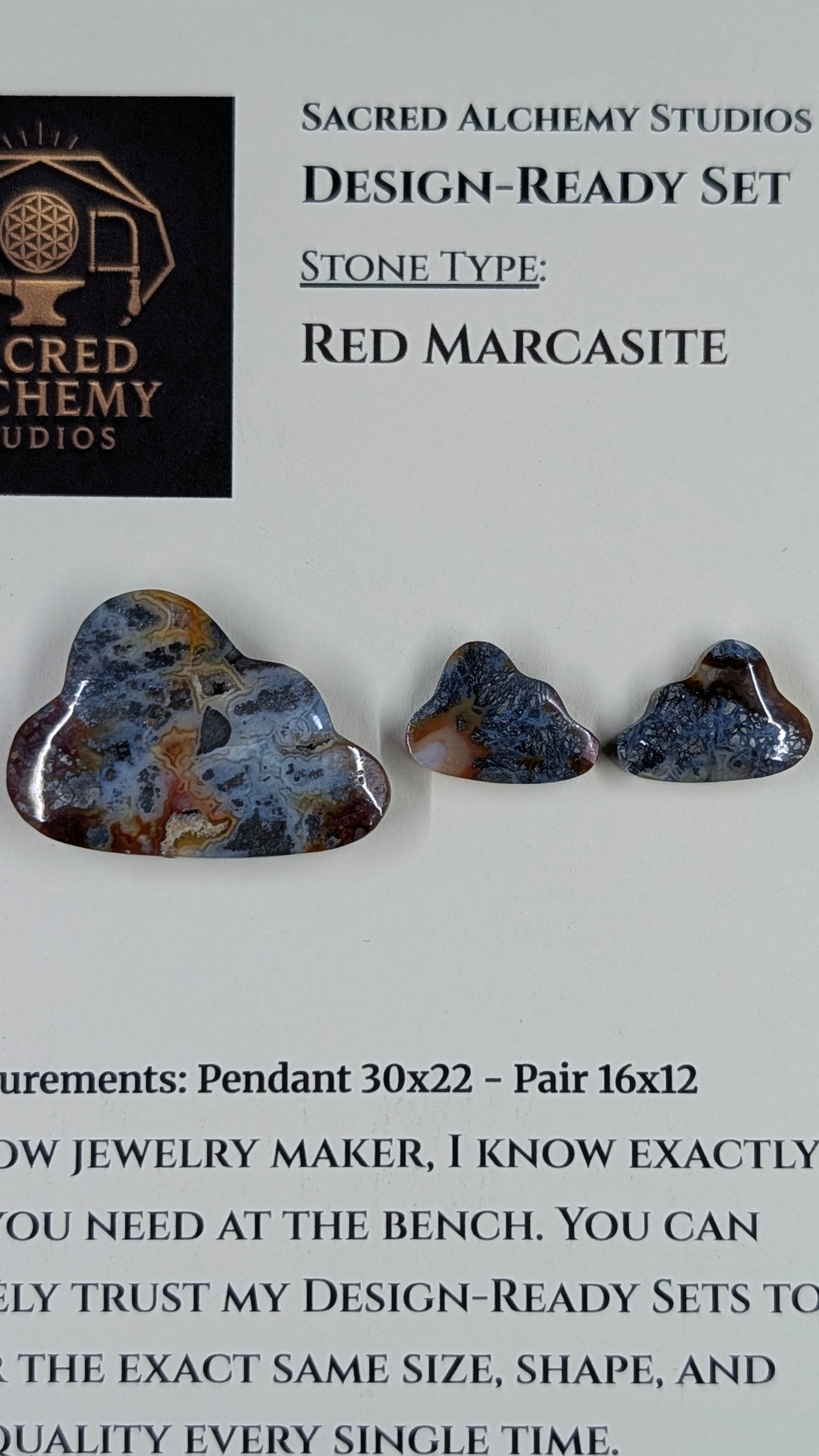 Cloud Shape - Red Marcasite - Design-Ready Set