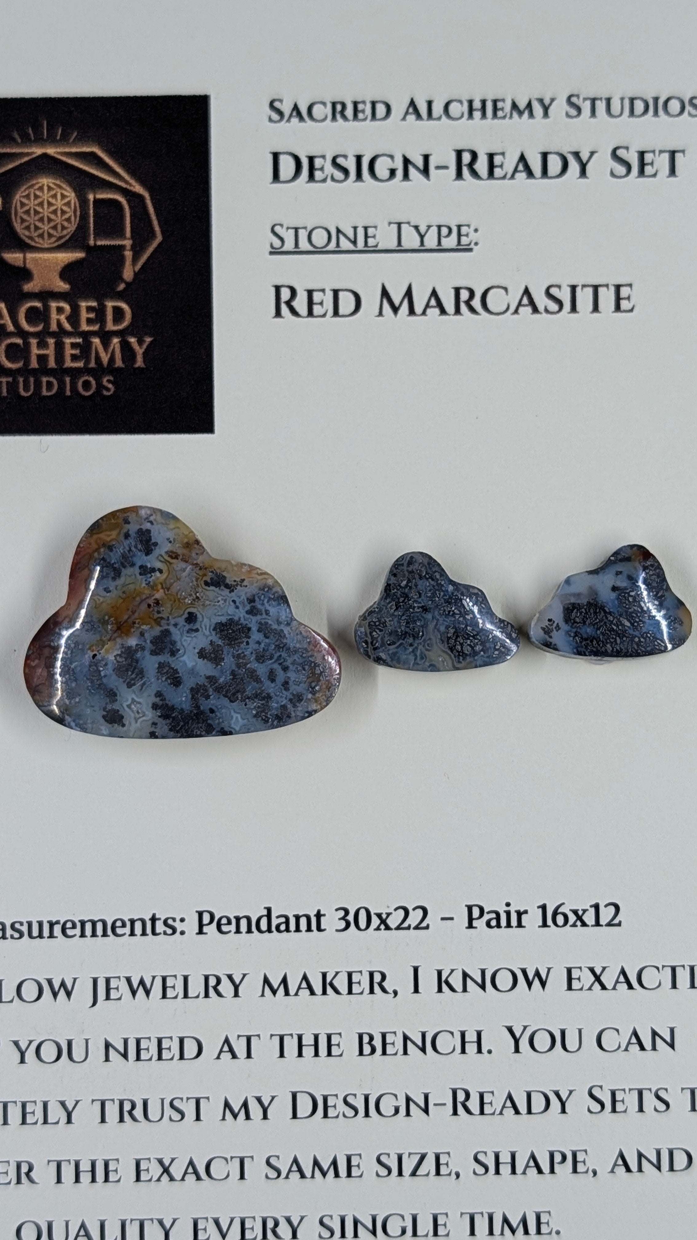Cloud Shape - Red Marcasite - Design-Ready Set