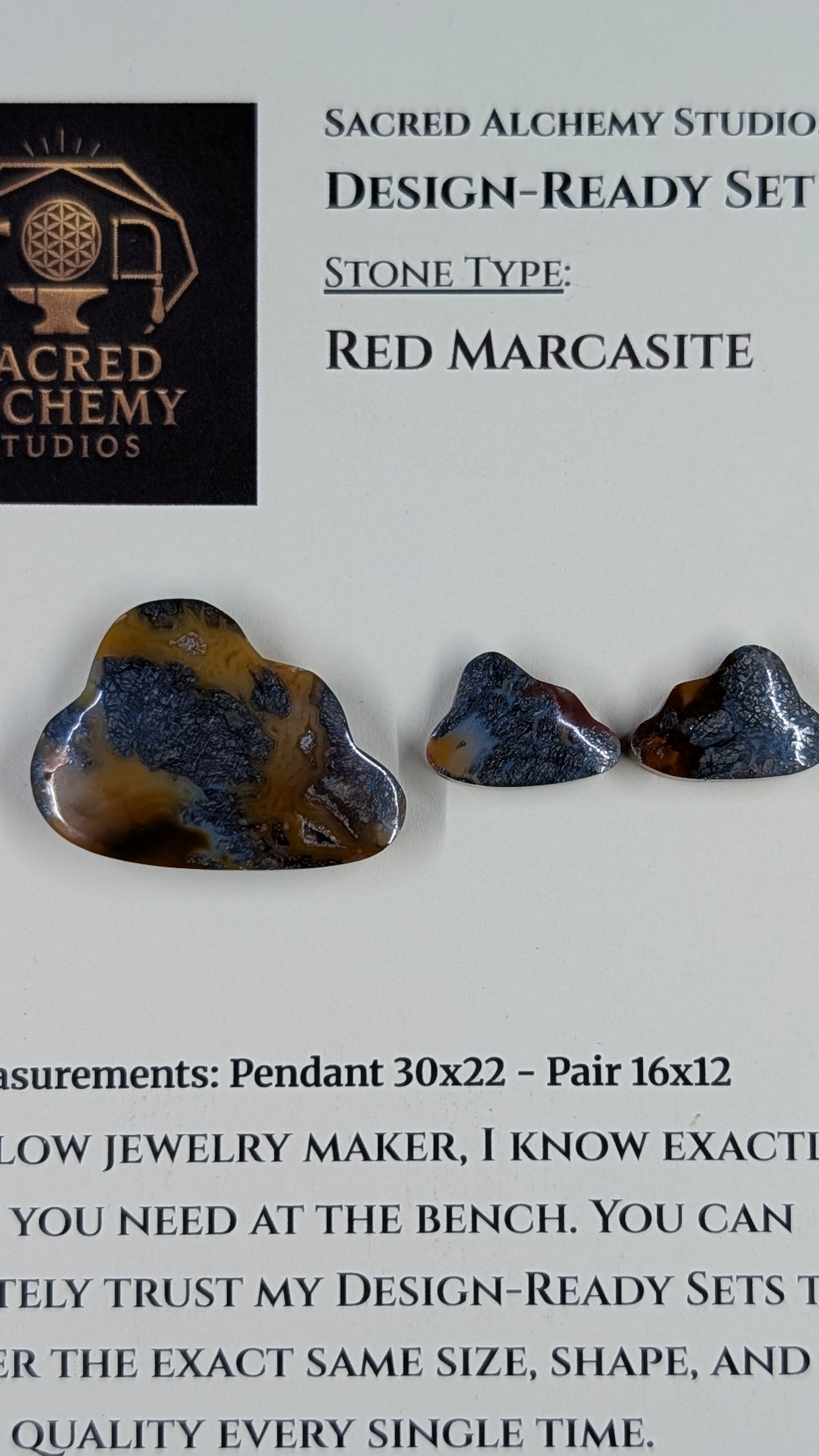 Cloud Shape - Red Marcasite - Design-Ready Set