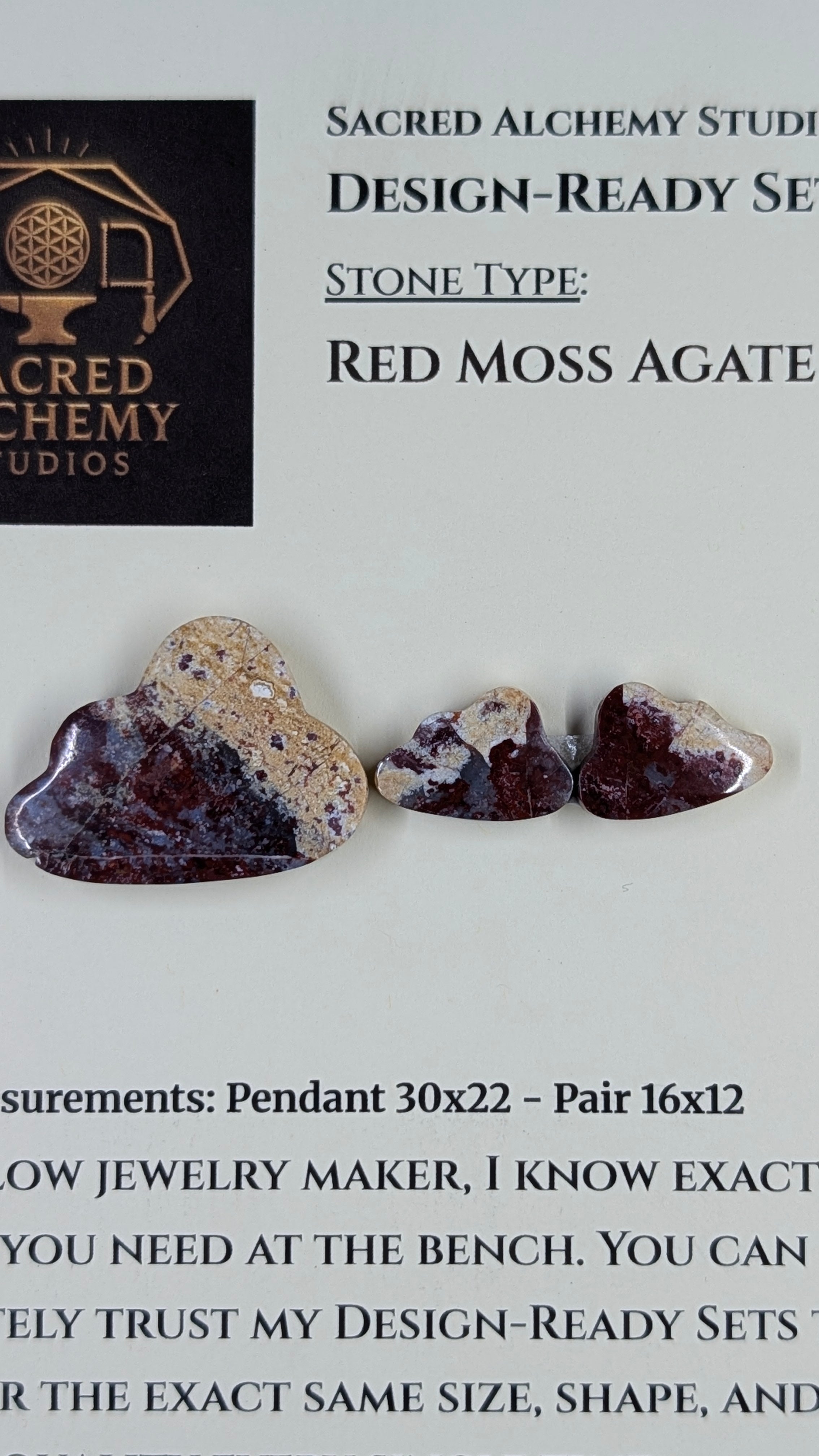 Cloud Shape - Red Moss Agate - Design-Ready Sets