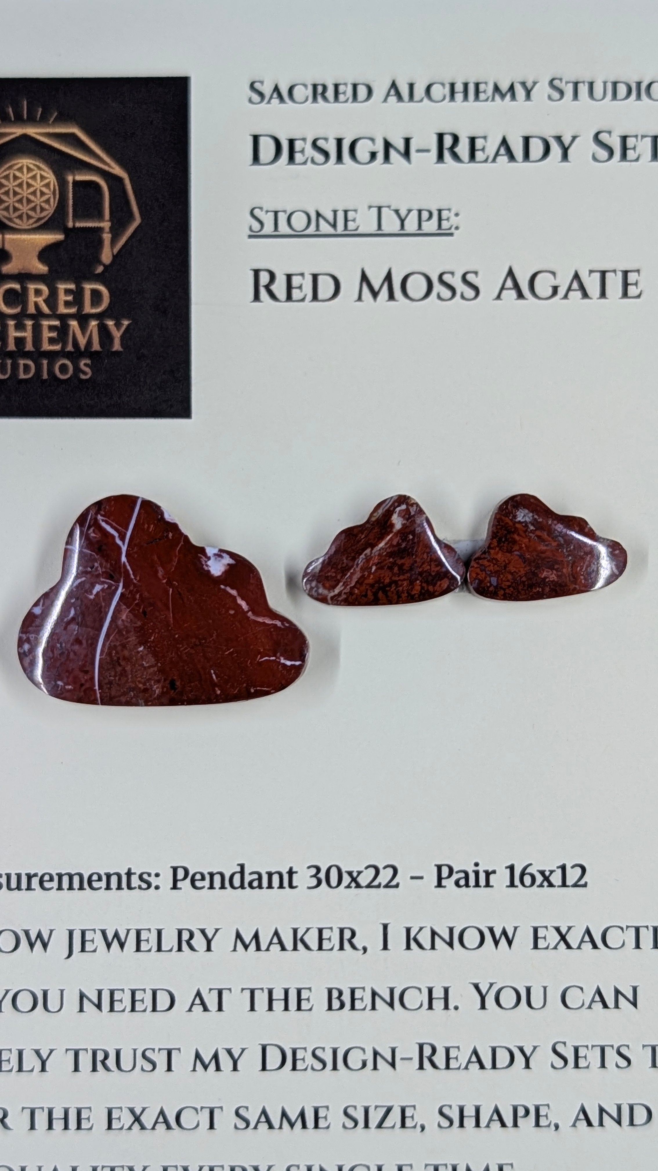 Cloud Shape - Red Moss Agate - Design-Ready Sets