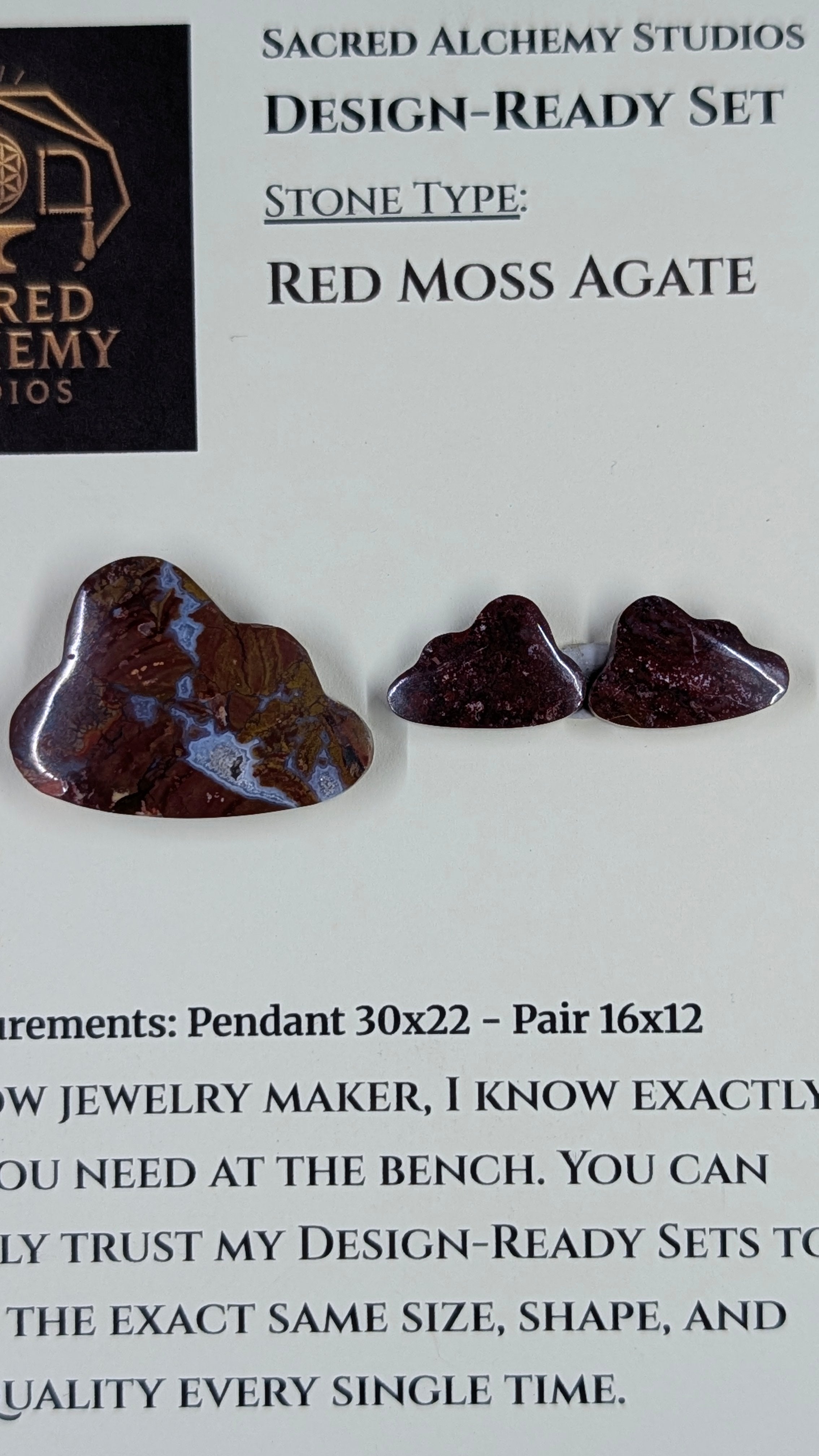 Cloud Shape - Red Moss Agate - Design-Ready Sets