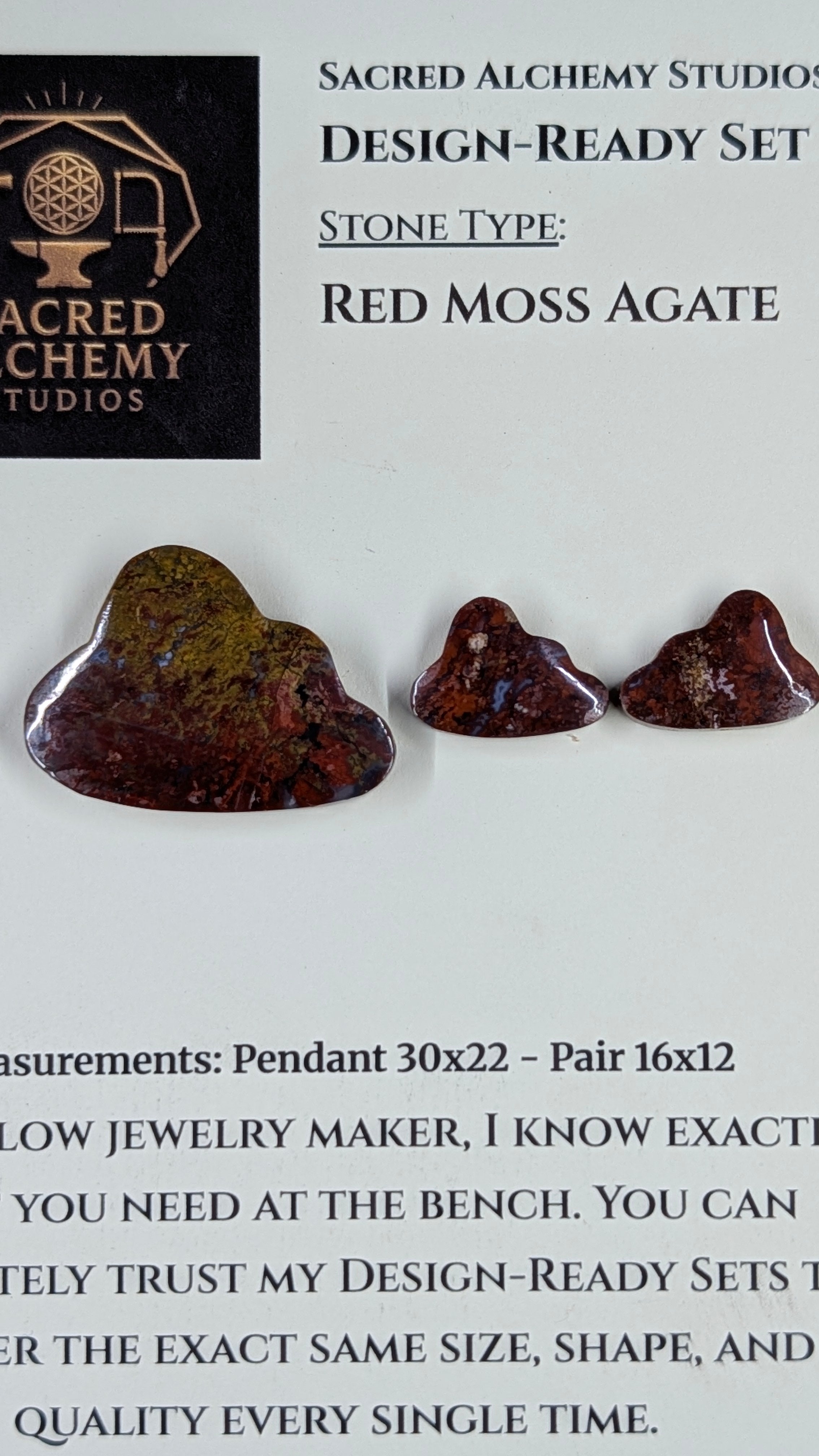 Cloud Shape - Red Moss Agate - Design-Ready Sets