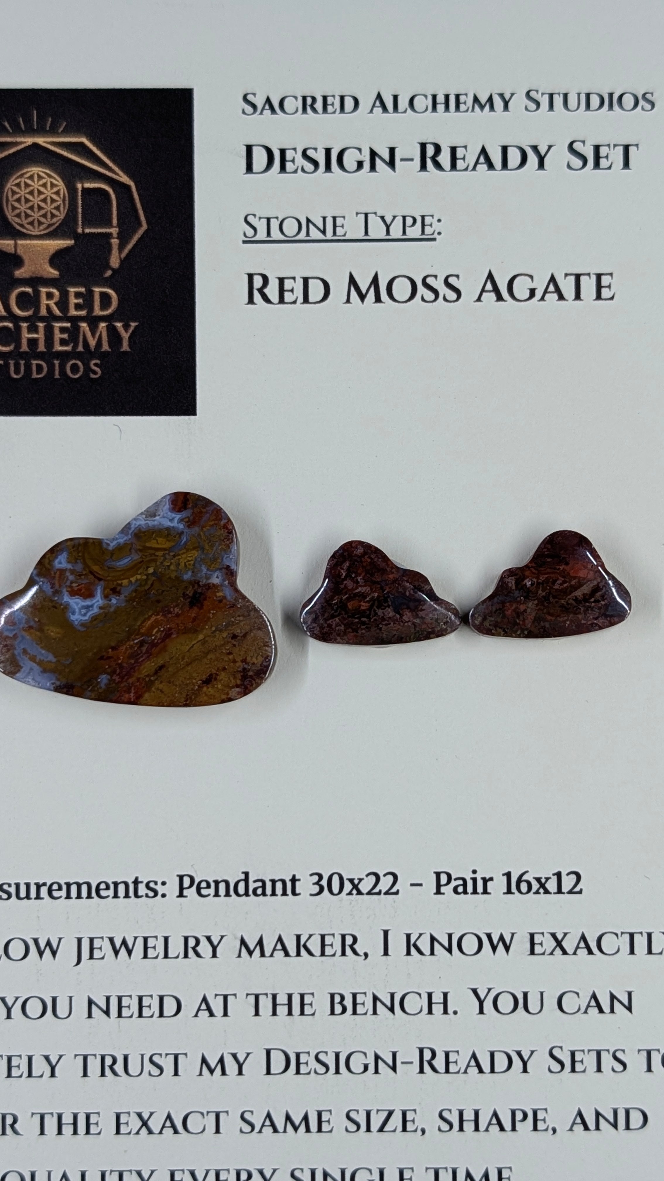 Cloud Shape - Red Moss Agate - Design-Ready Sets