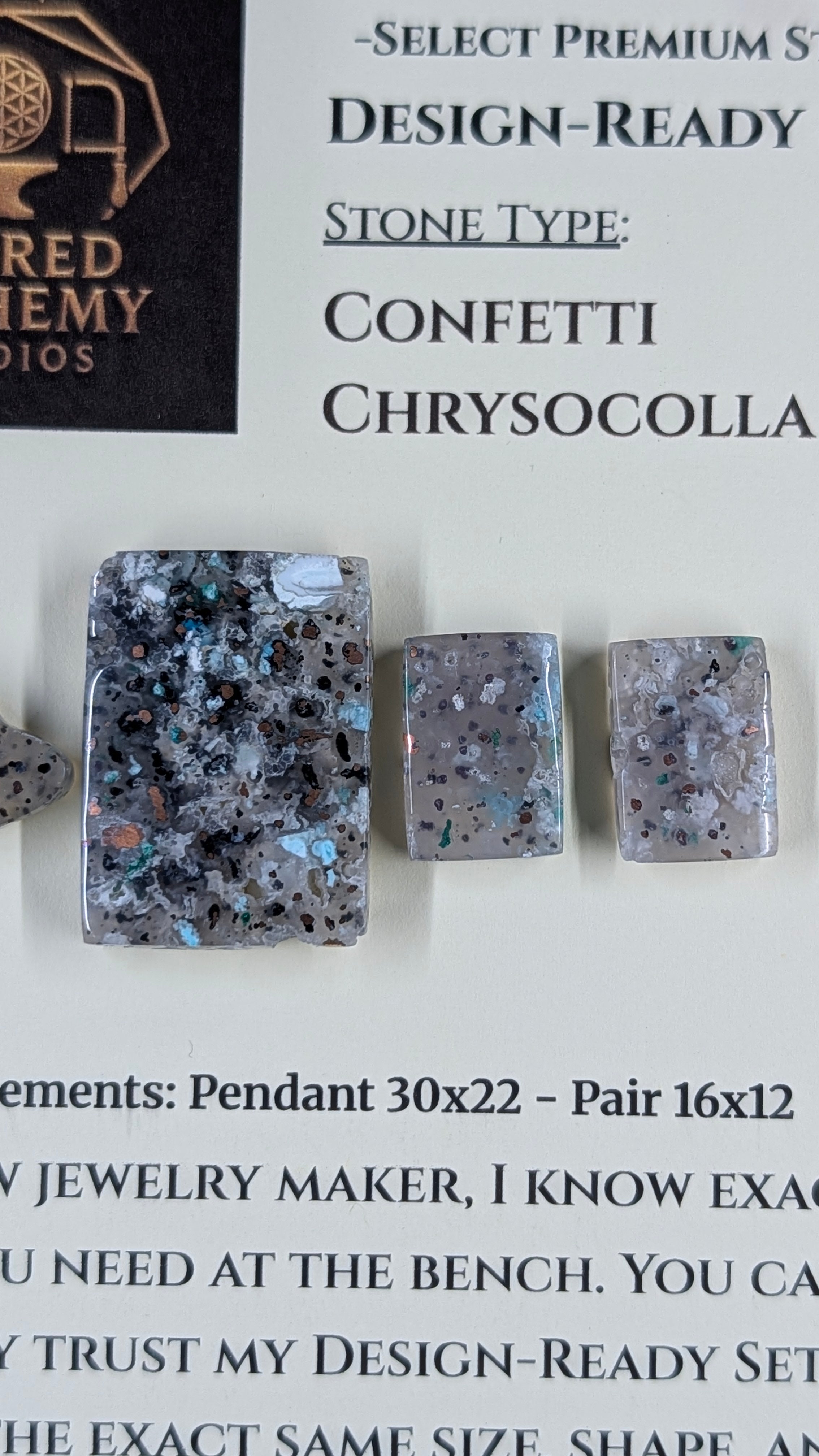Rectangle Shape - Confetti Chrysocolla - Sacred Alchemy Select - Design-Ready Set