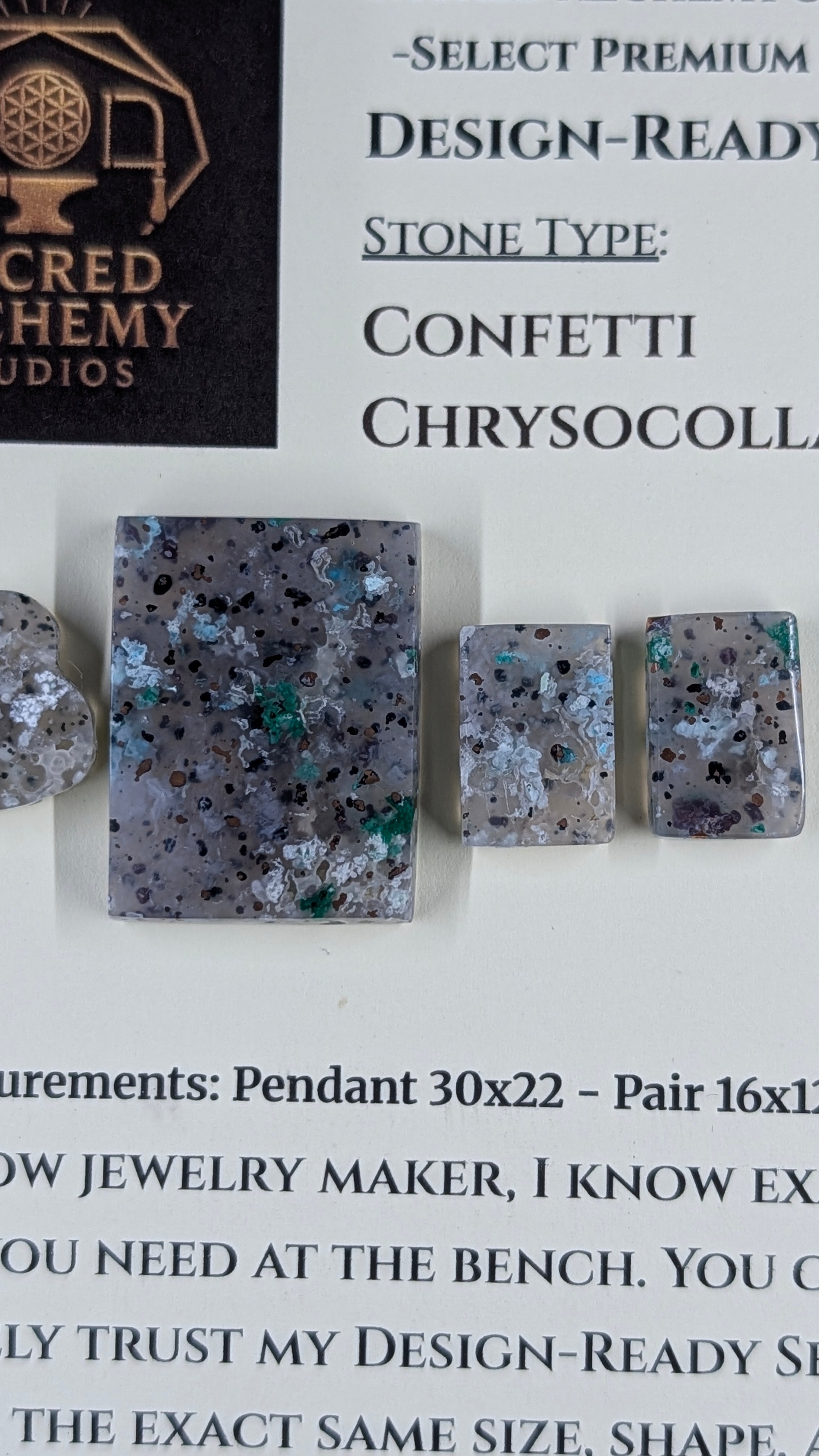 Rectangle Shape - Confetti Chrysocolla - Sacred Alchemy Select - Design-Ready Set