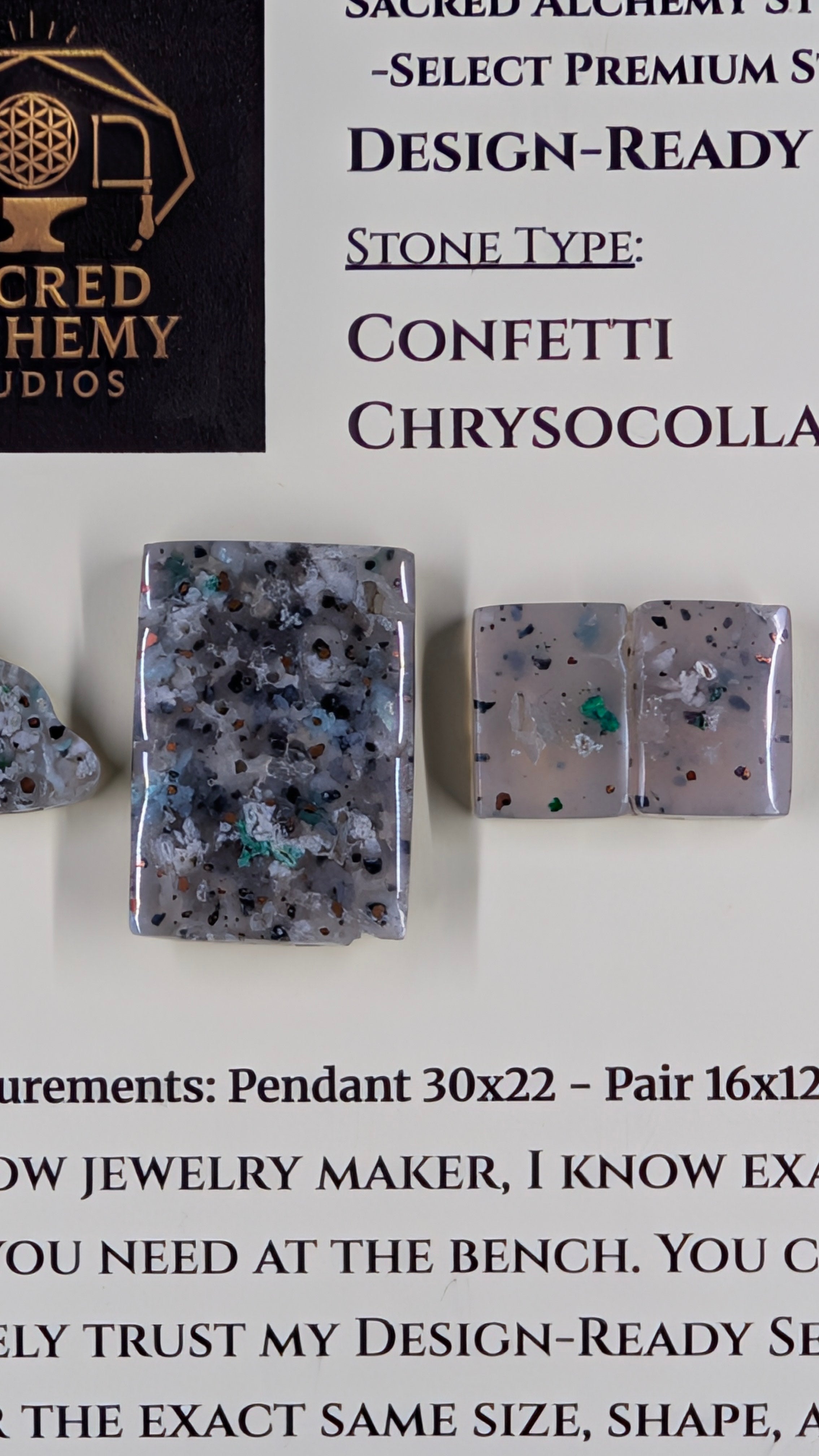 Rectangle Shape - Confetti Chrysocolla - Sacred Alchemy Select - Design-Ready Set