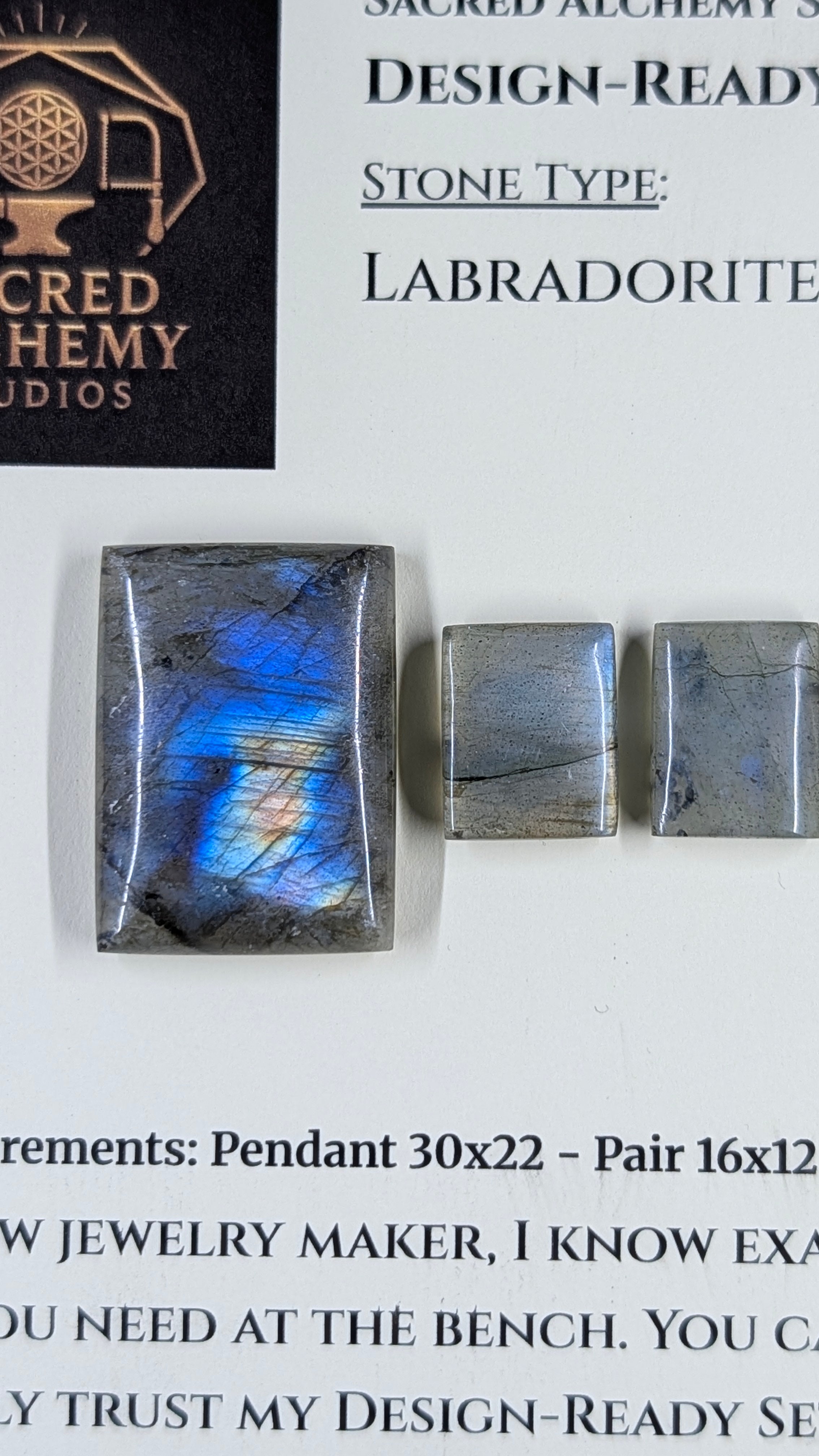 Rectangle Shape - Labradorite - Design-Ready Set