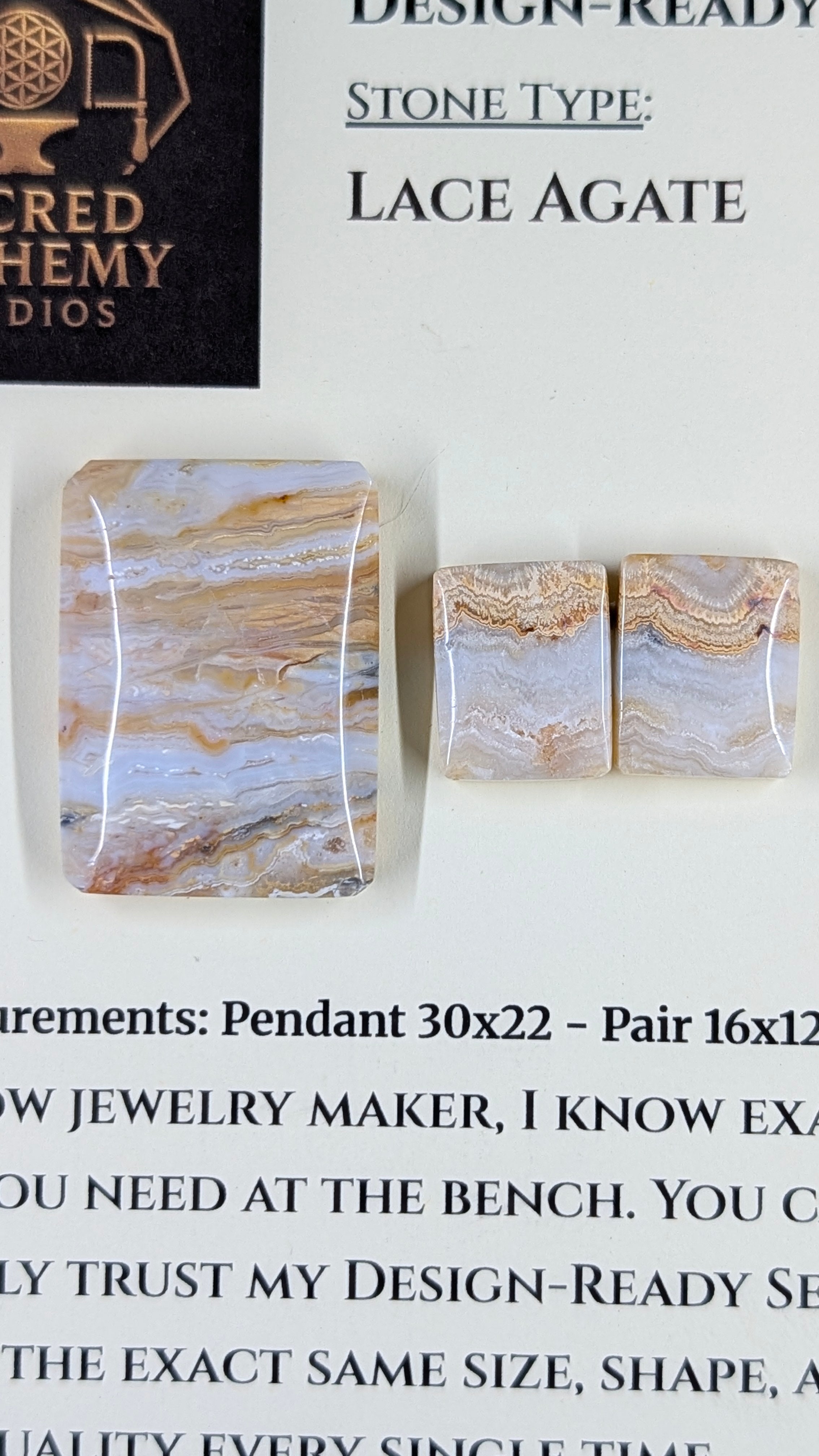 Rectangle Shape - Lace Agate - Design-Ready Set