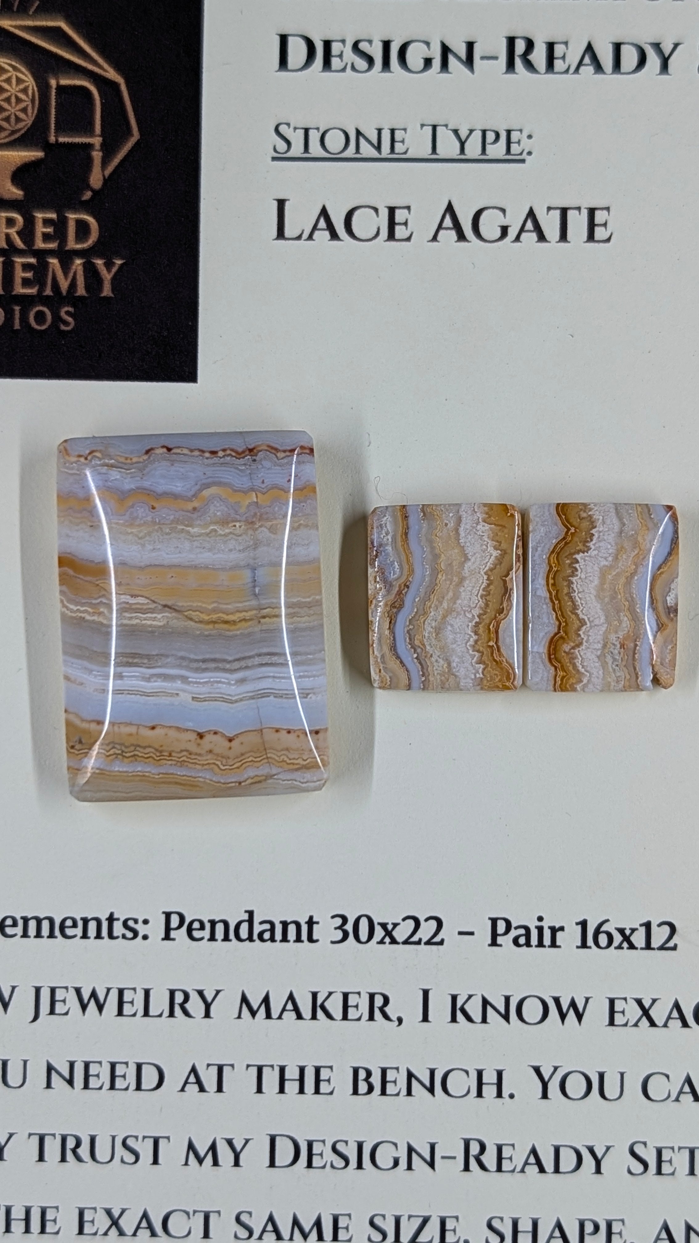 Rectangle Shape - Lace Agate - Design-Ready Set