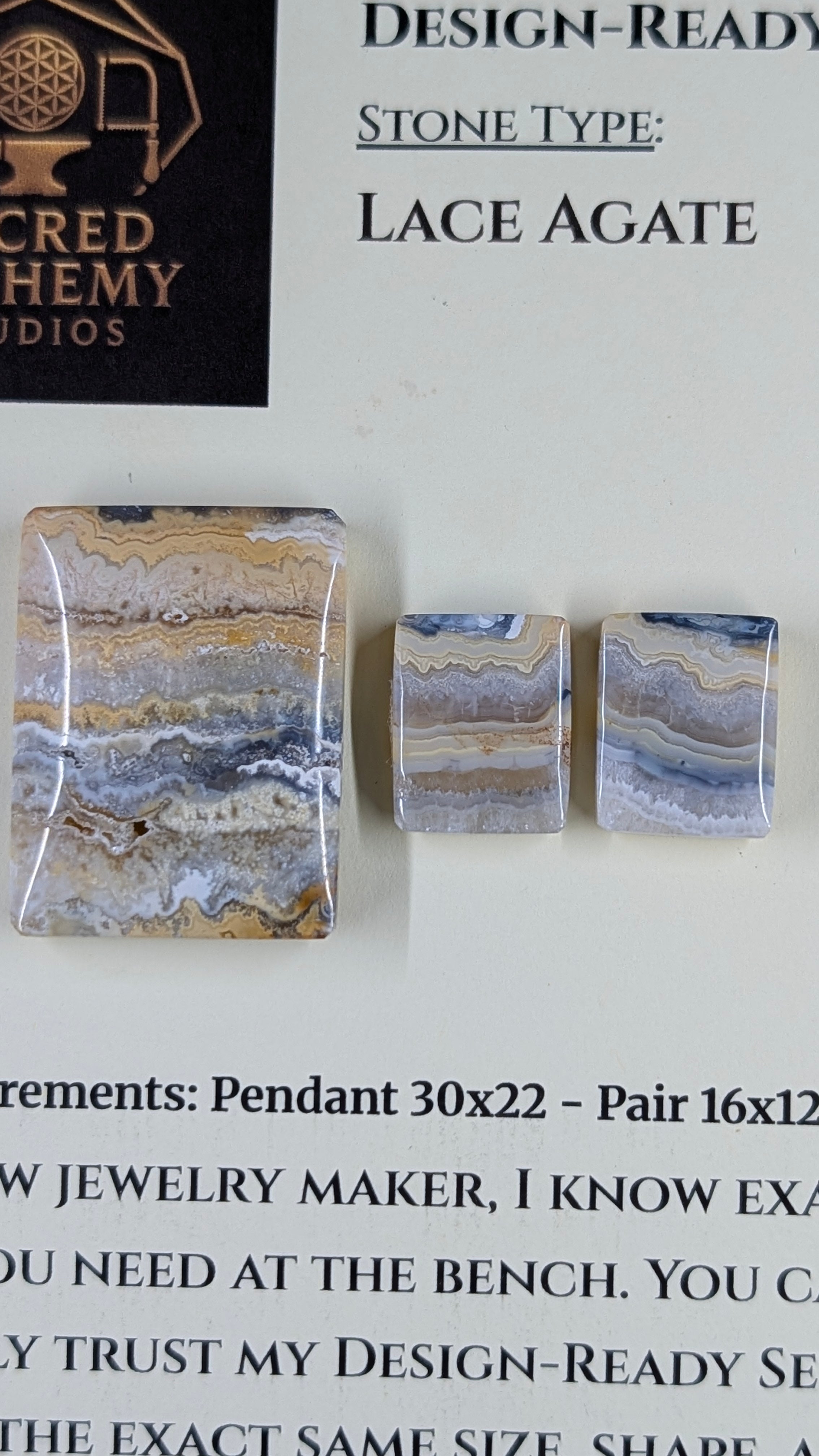 Rectangle Shape - Lace Agate - Design-Ready Set