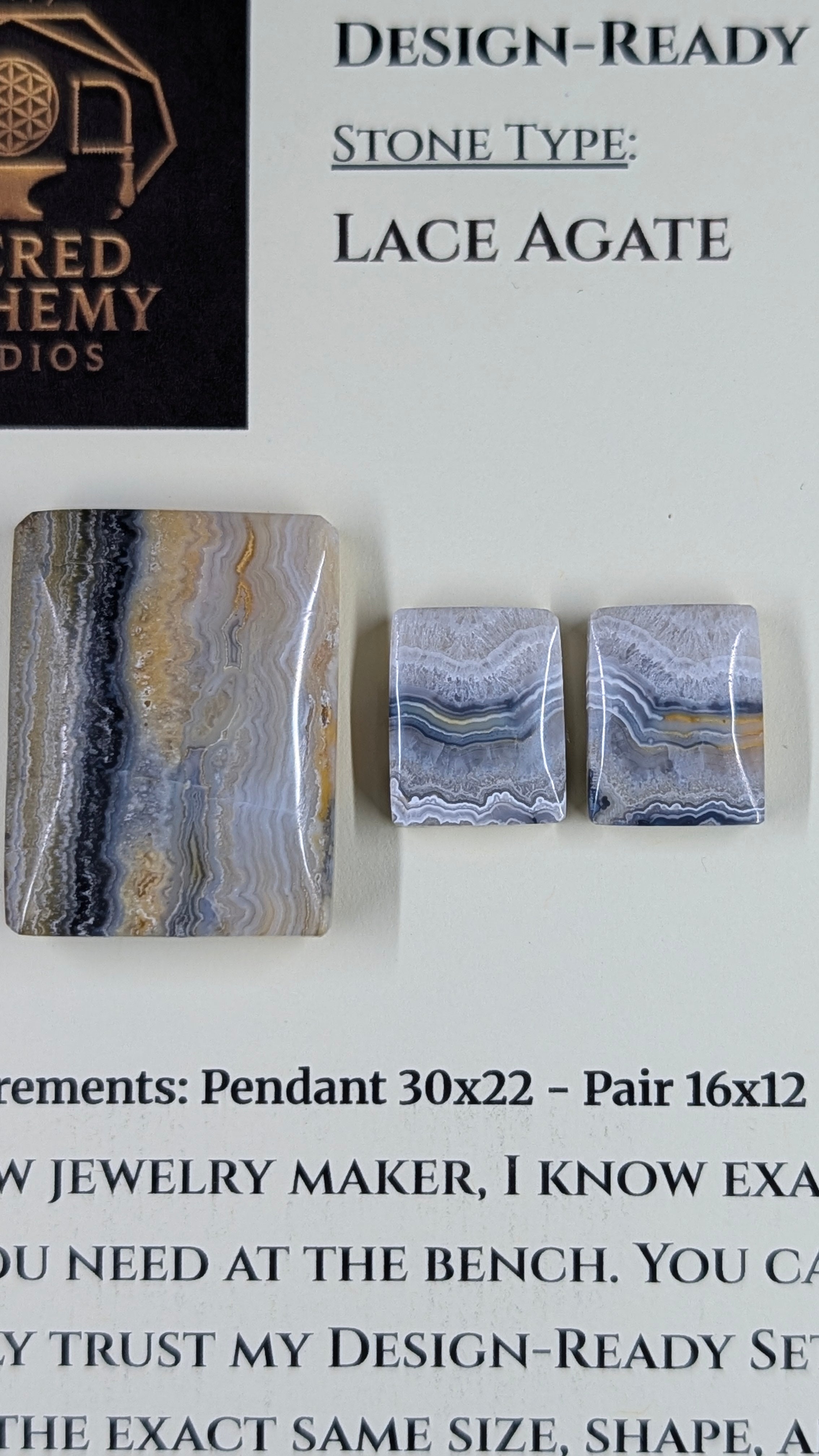Rectangle Shape - Lace Agate - Design-Ready Set