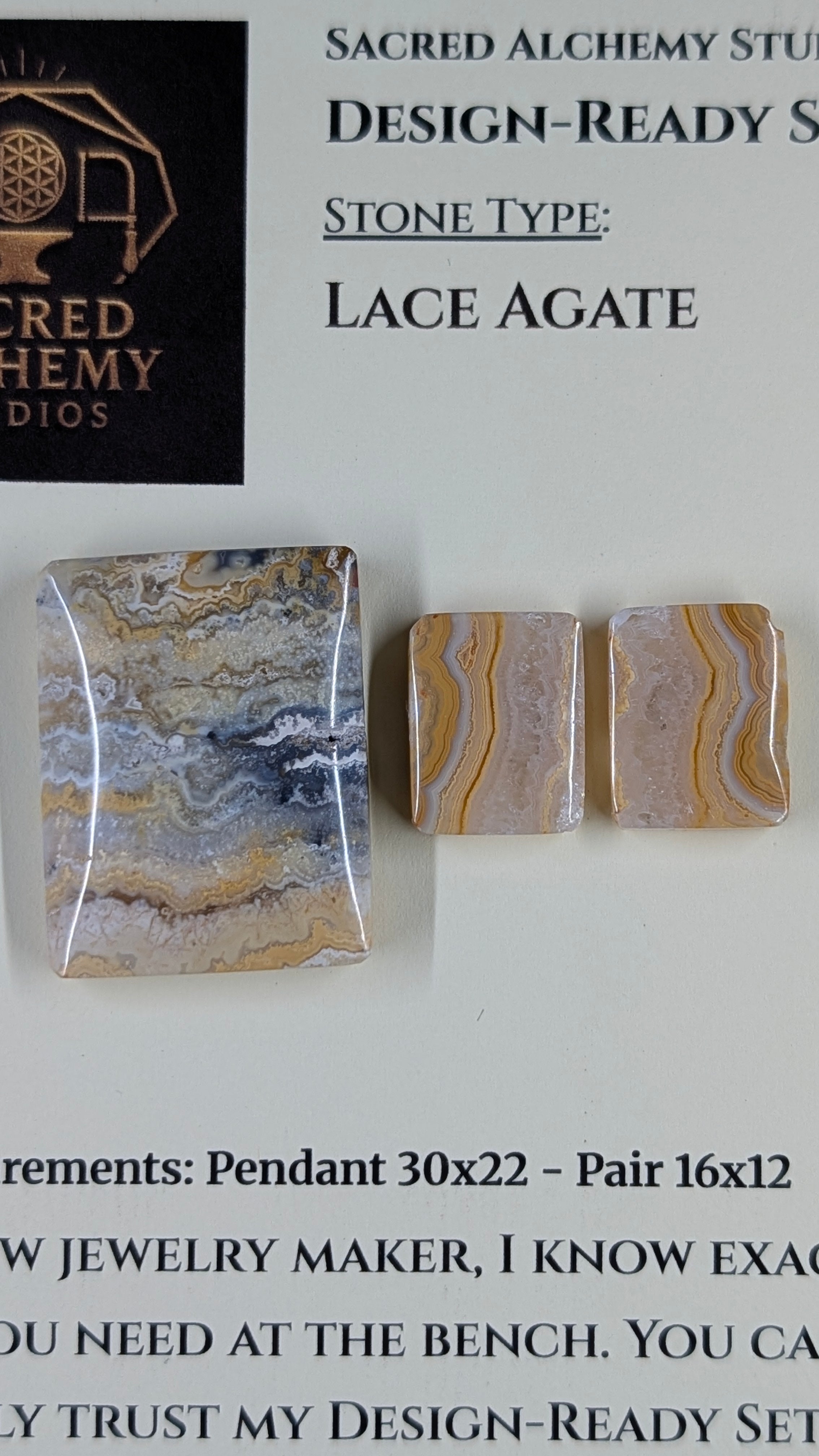 Rectangle Shape - Lace Agate - Design-Ready Set