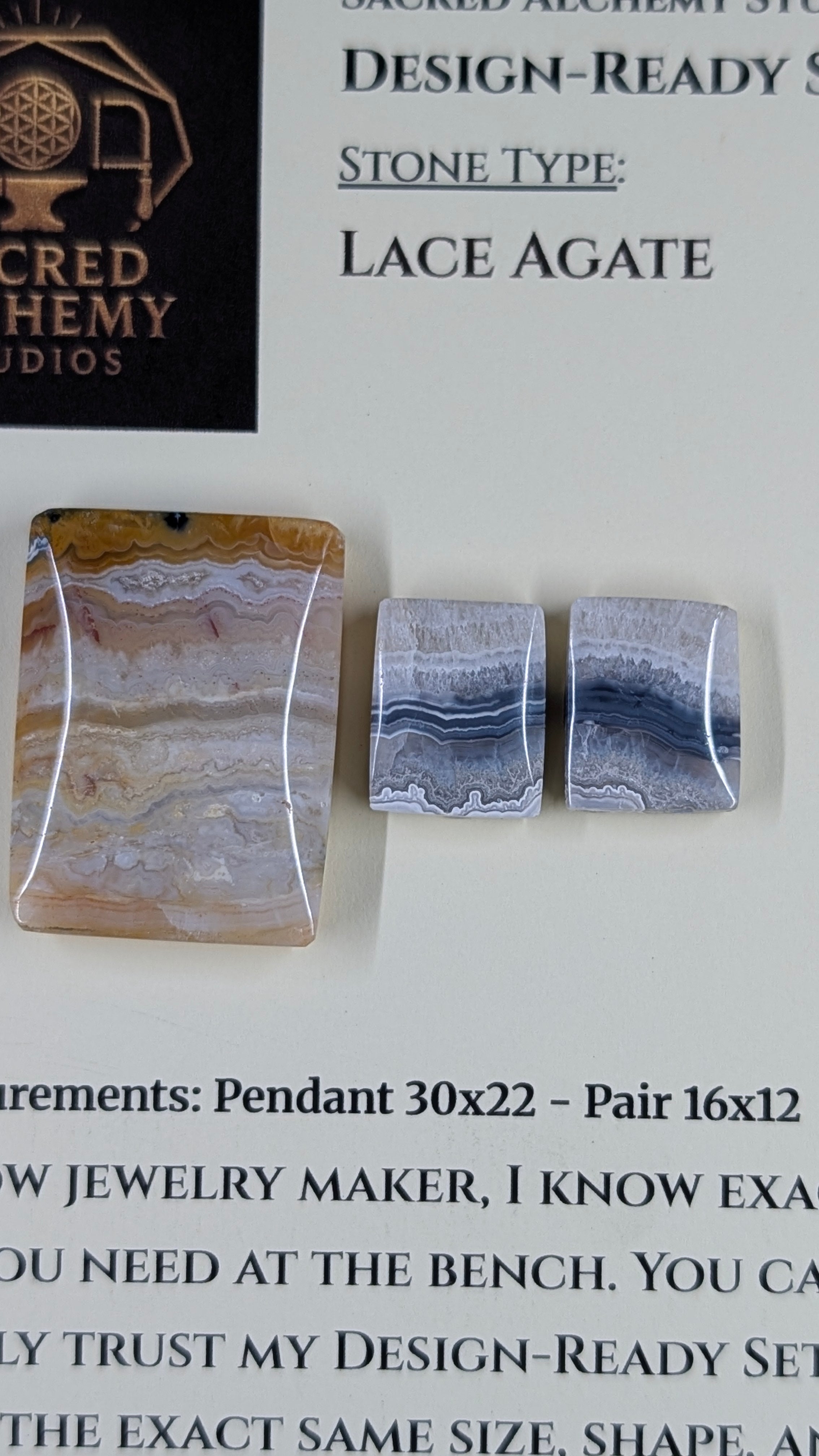 Rectangle Shape - Lace Agate - Design-Ready Set