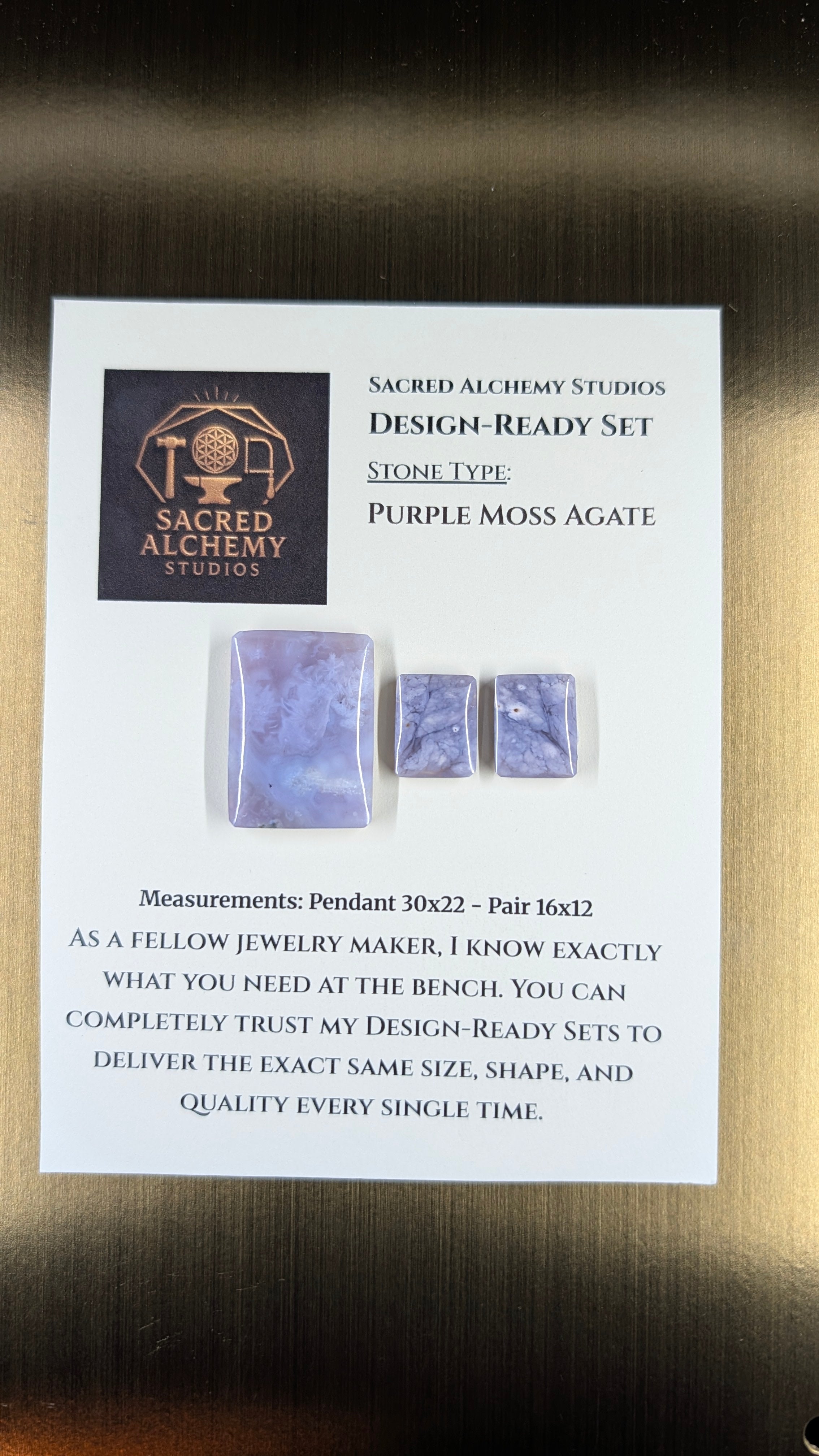 Rectangle Shape - Purple Moss Agate - Design-Ready Sets