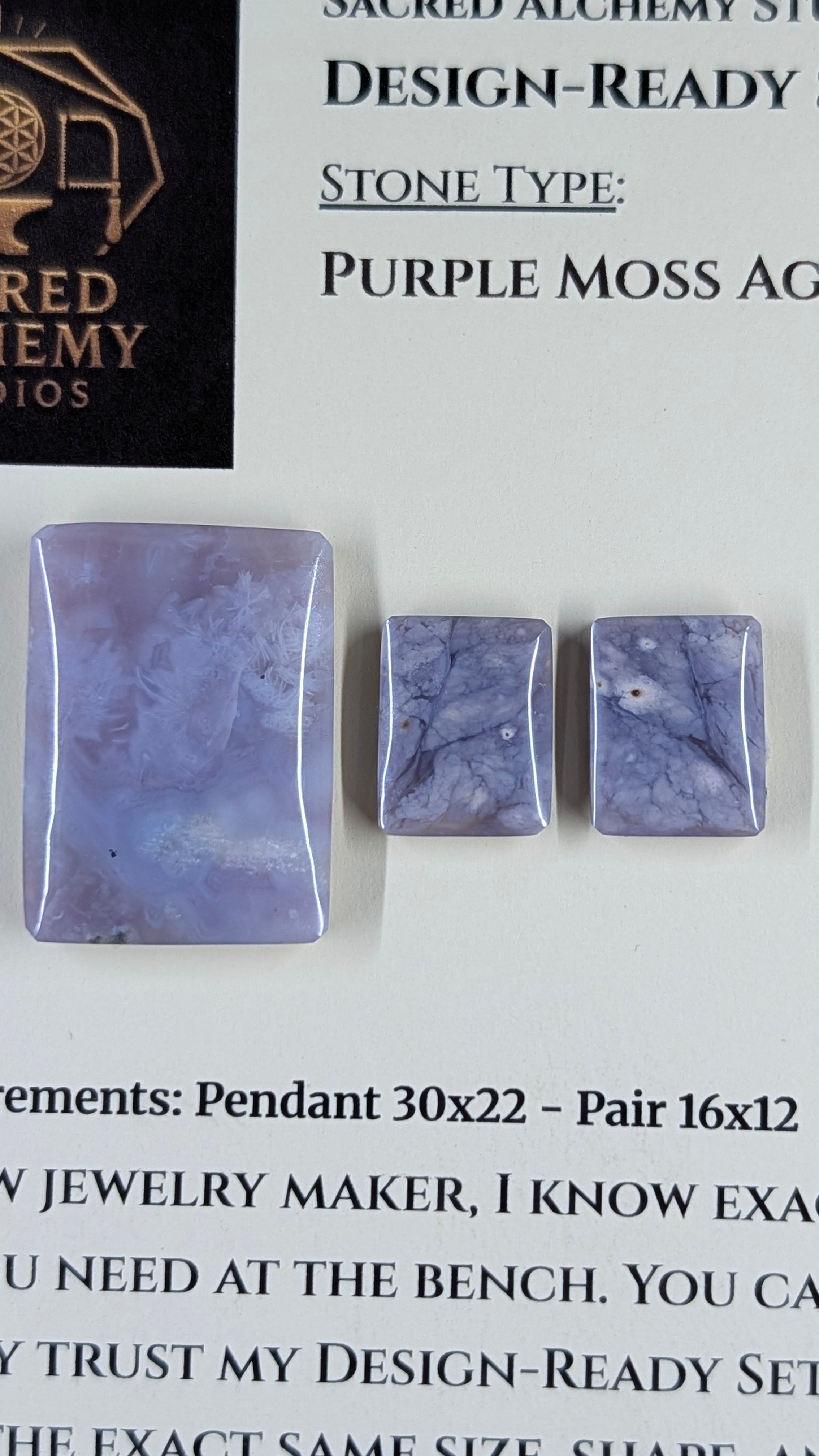 Rectangle Shape - Purple Moss Agate - Design-Ready Sets