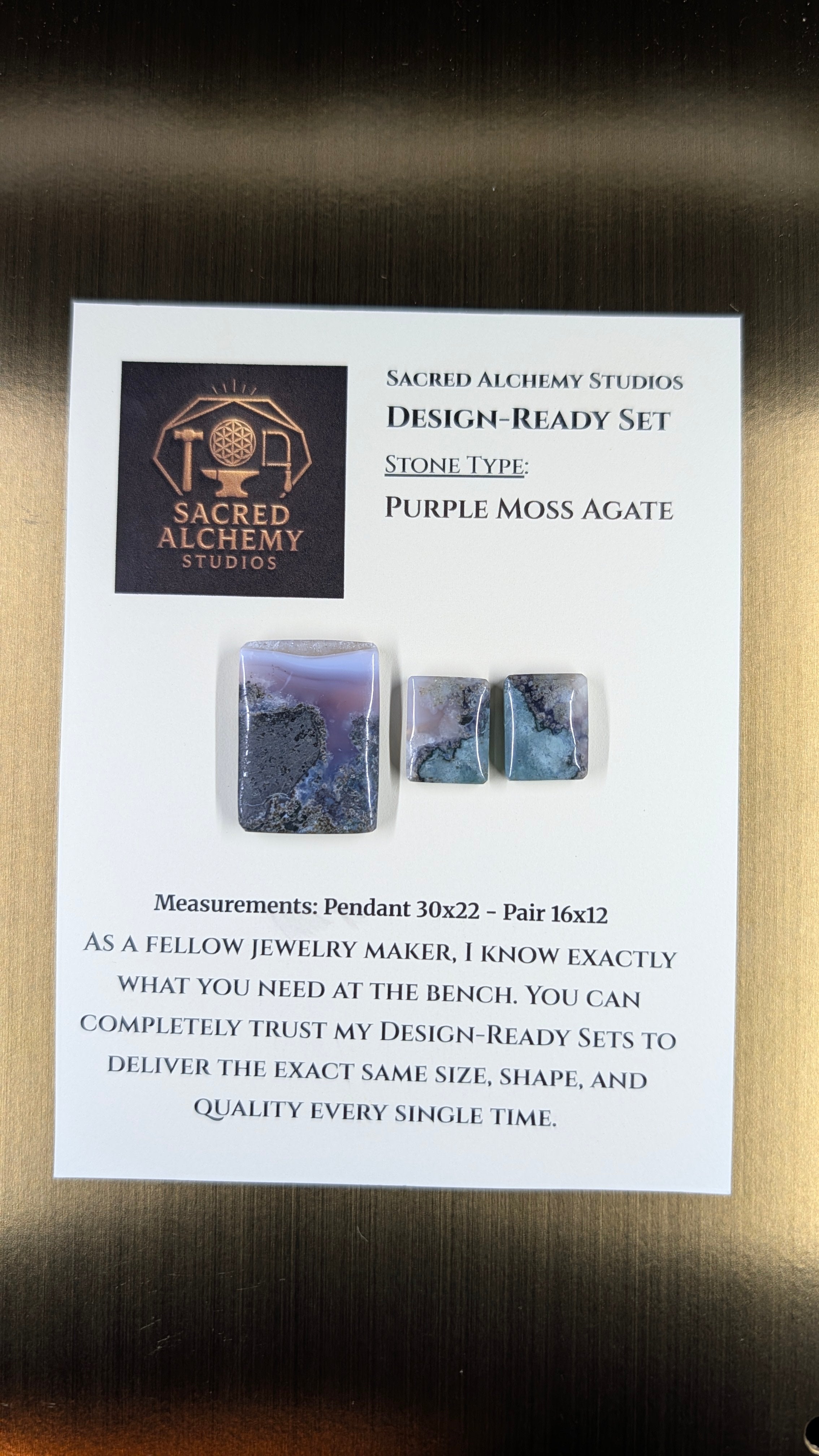 Rectangle Shape - Purple Moss Agate - Design-Ready Sets