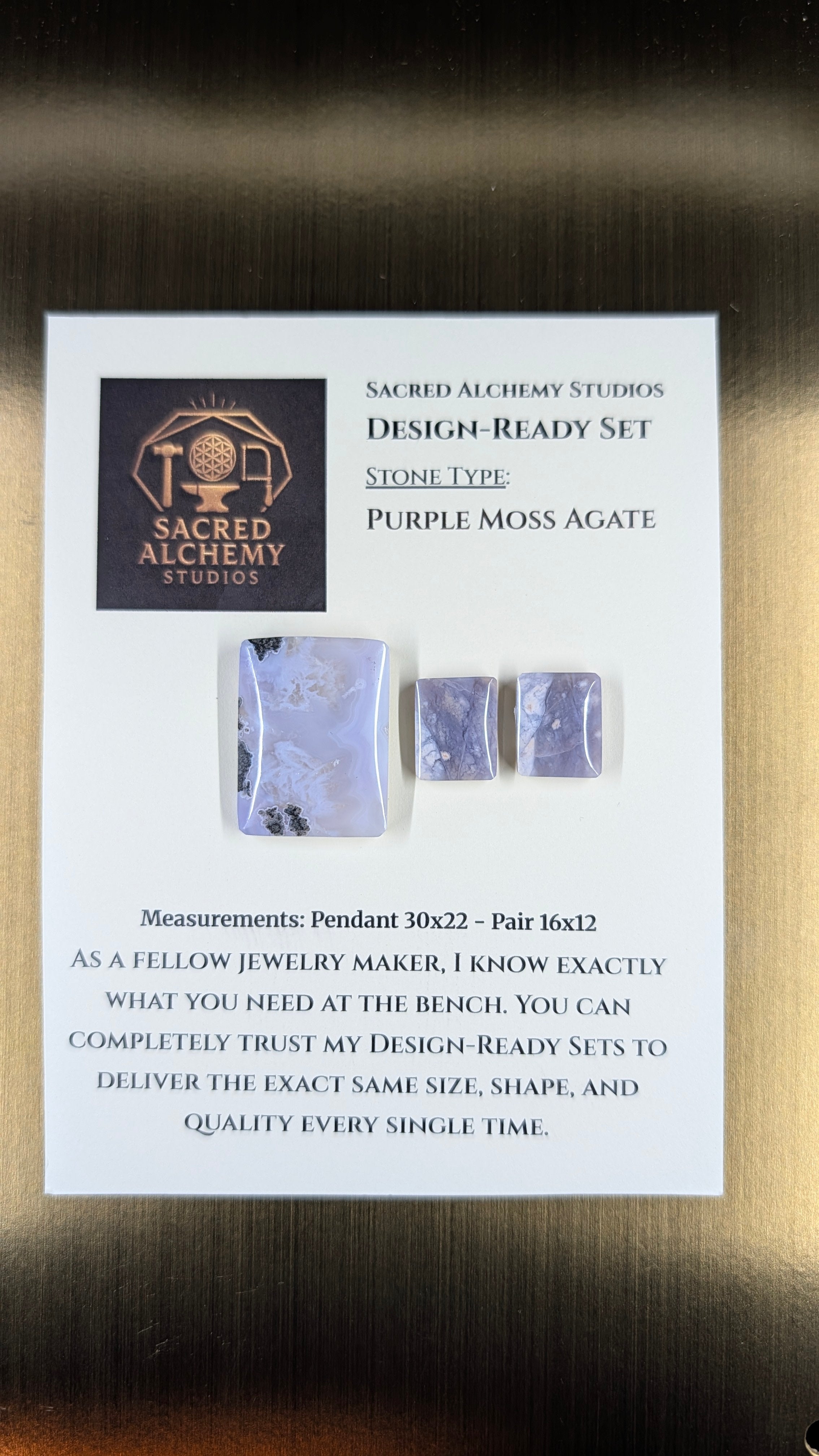 Rectangle Shape - Purple Moss Agate - Design-Ready Sets