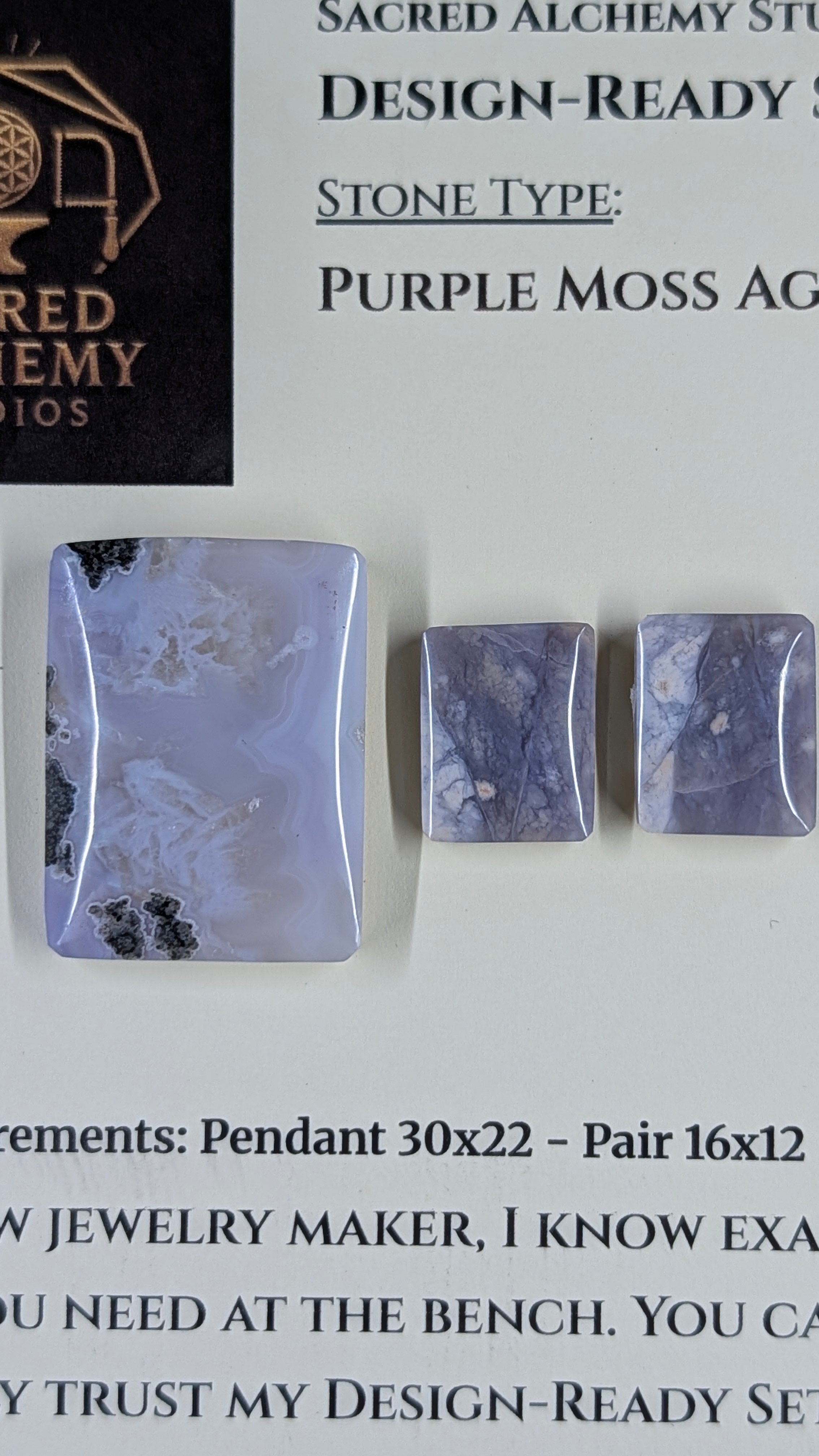 Rectangle Shape - Purple Moss Agate - Design-Ready Sets