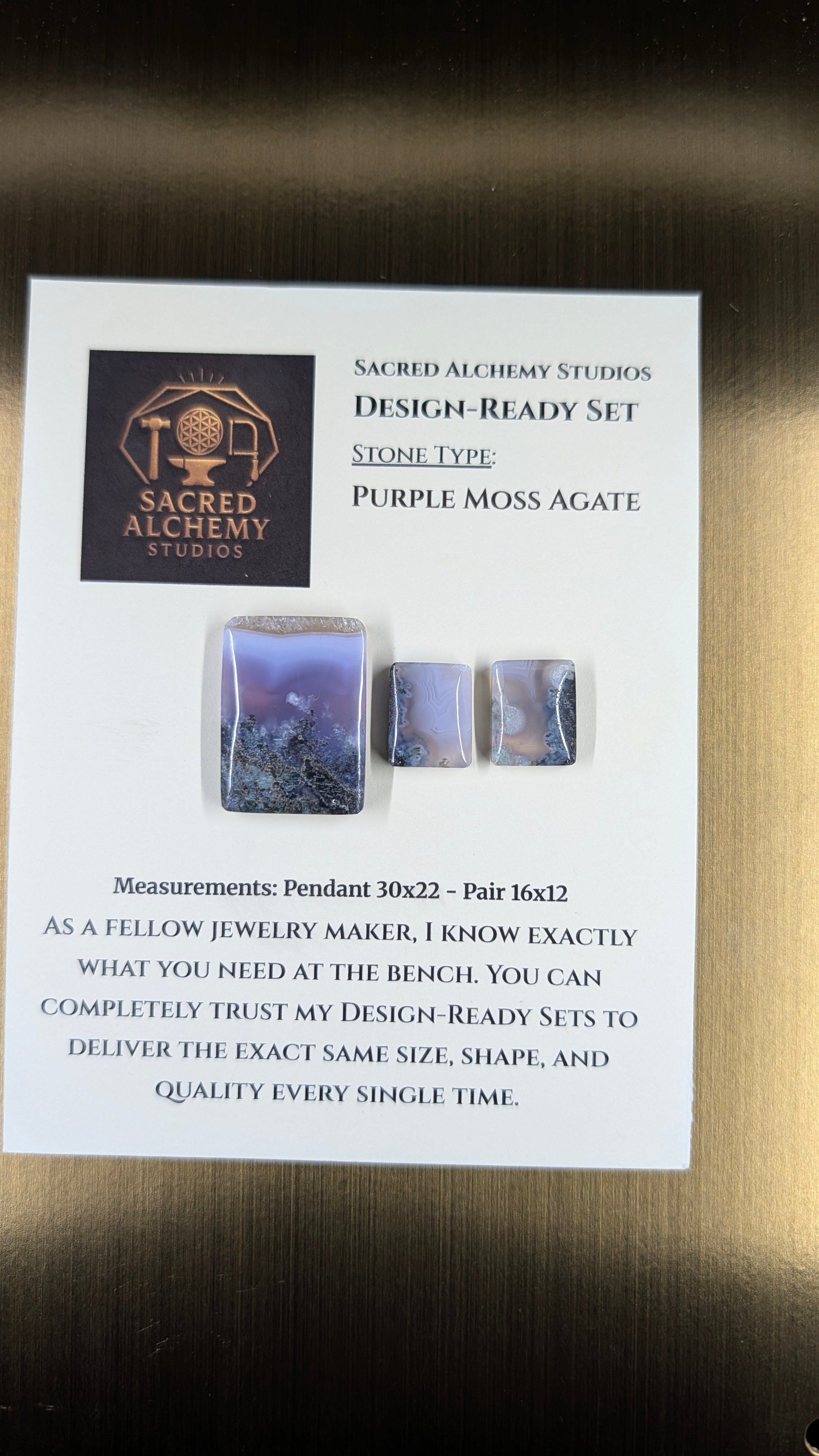 Rectangle Shape - Purple Moss Agate - Design-Ready Sets